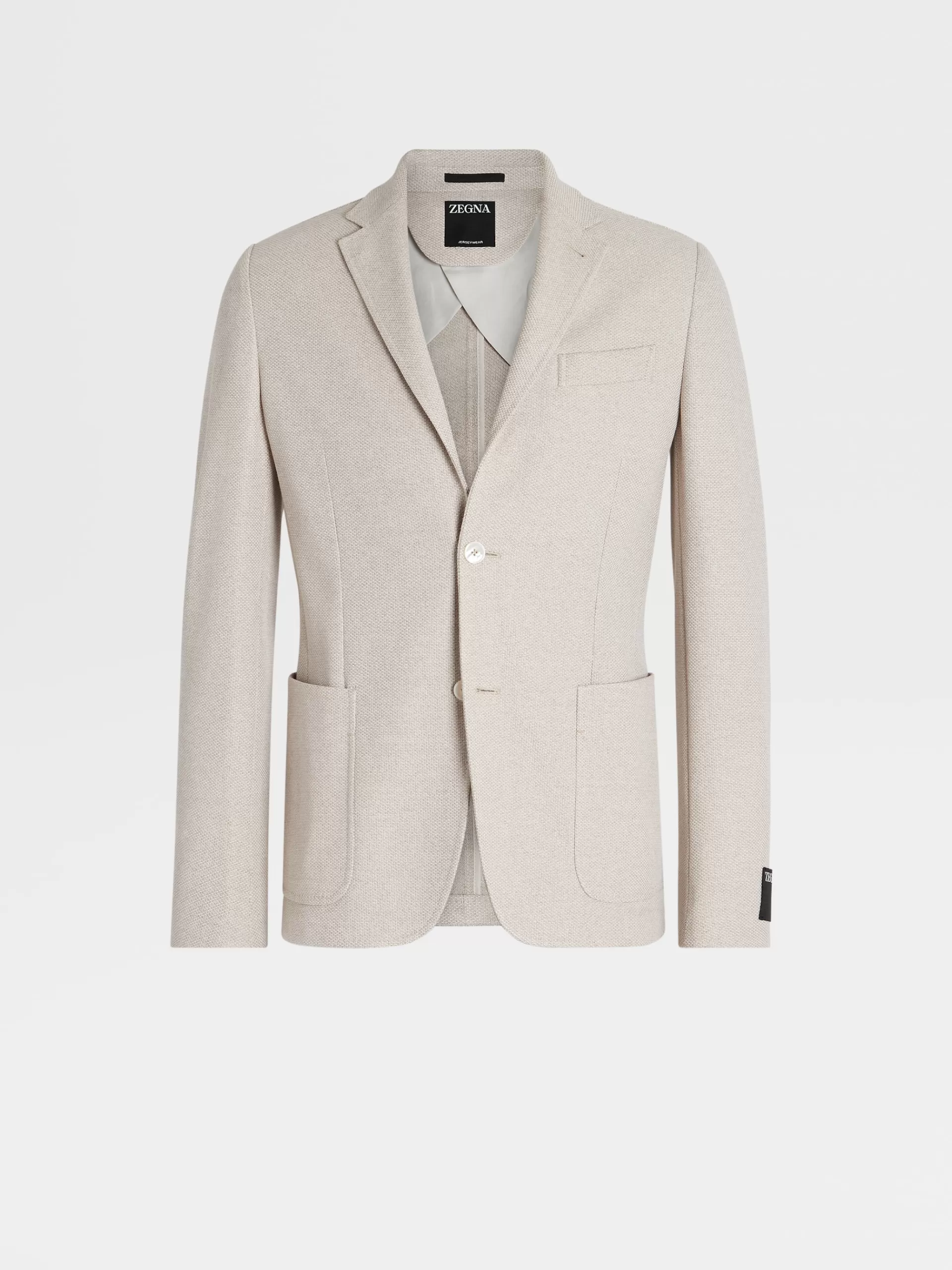 ZEGNA Blazers^Casaco Camiseiro Em Jerseywear De Algodao Aos Favos Bege-Claro