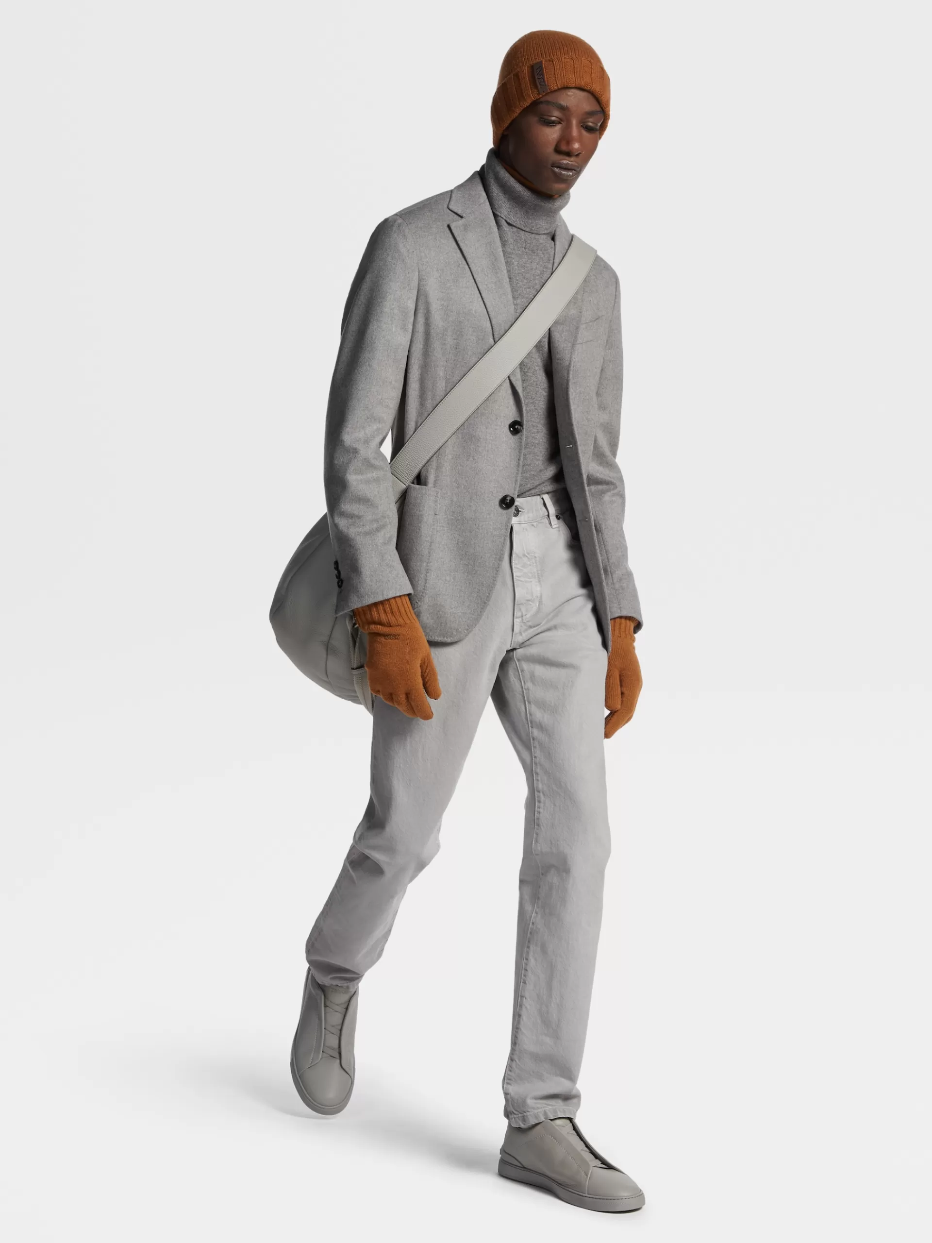 ZEGNA Blazers^Casaco Camiseiro Em Oasi Cashmere No Tom Cinza Mesclado Cinzento Mesclado