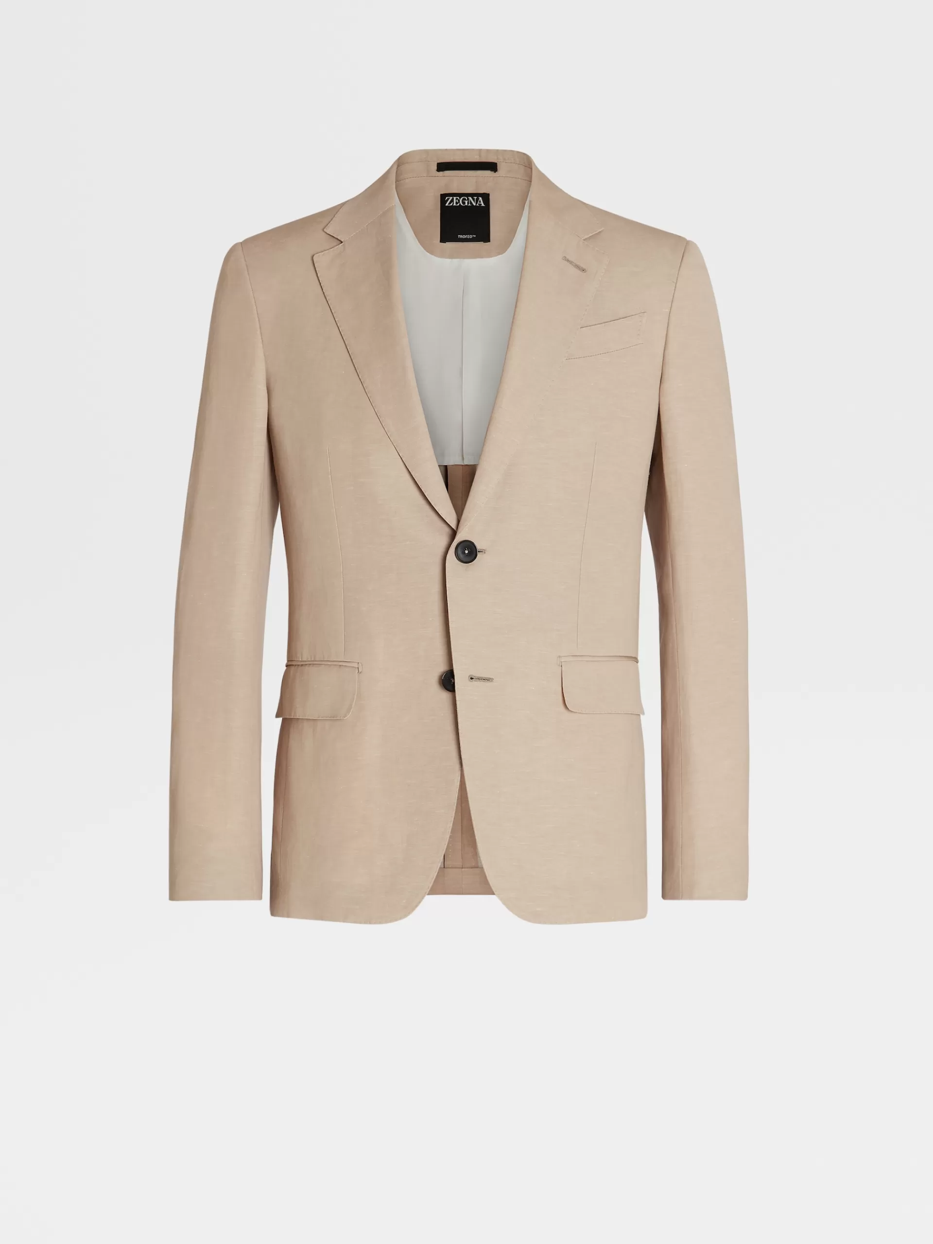 ZEGNA Blazers^Casaco Castanho Em La E Linho Trofeo™ Summer Bege