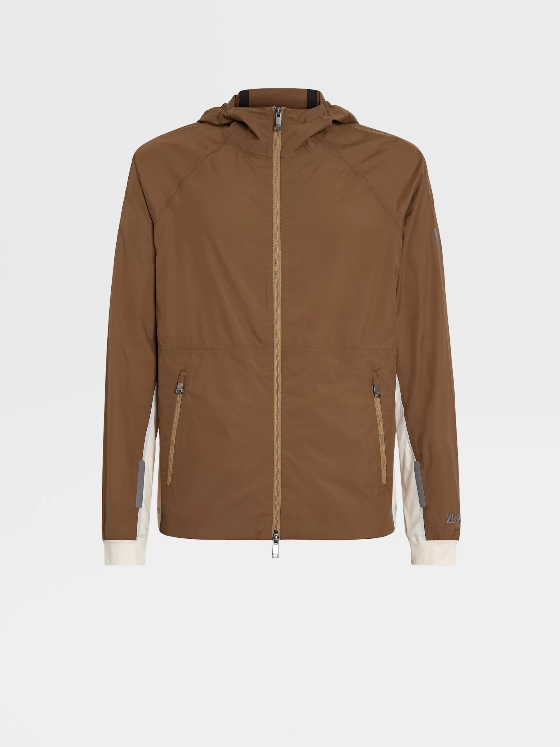 ZEGNA Blusoes E Casacos^Casaco Corta-Vento Com Capuz Em Tecido Tecnico #Usetheexisting™ Castanho-Claro