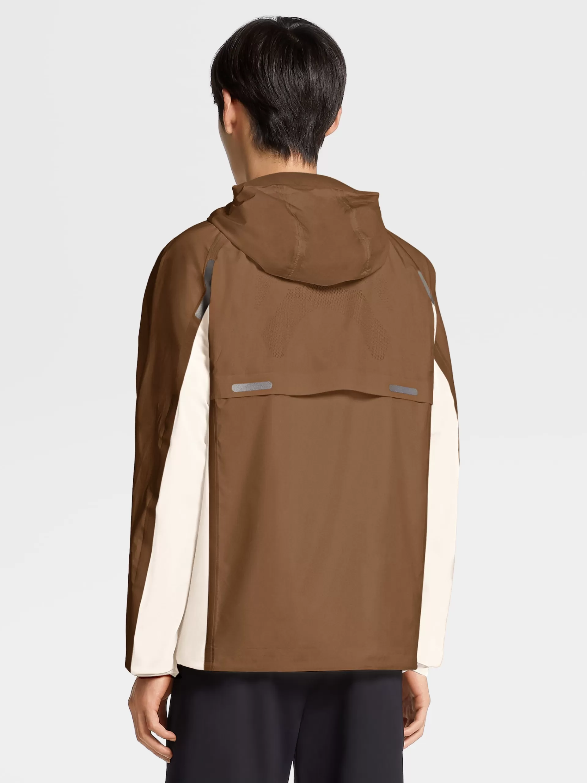 ZEGNA Blusoes E Casacos^Casaco Corta-Vento Com Capuz Em Tecido Tecnico #Usetheexisting™ Castanho-Claro