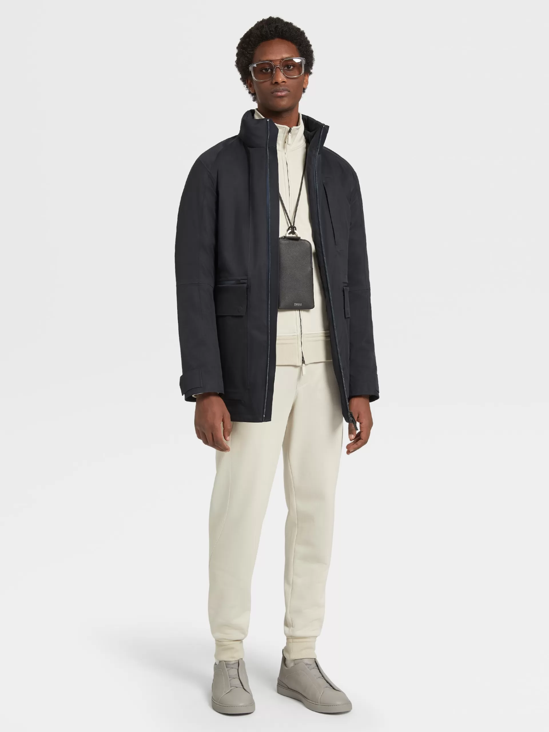ZEGNA Blusoes E Casacos^Casaco De Penas Em Tecido Tecnico 3 Em 1 #Usetheexisting™ Azul-Marinho