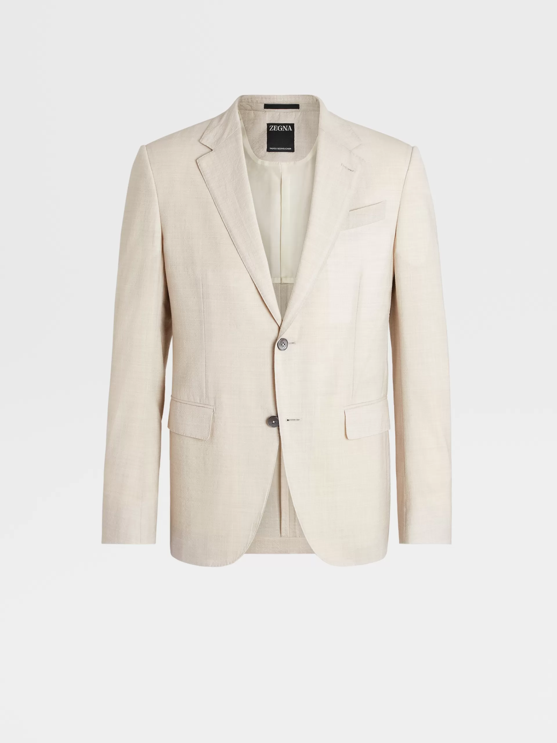 ZEGNA Blazers^Casaco Em La, Seda E Linho Trofeo™ Seersucker Esbranquicado