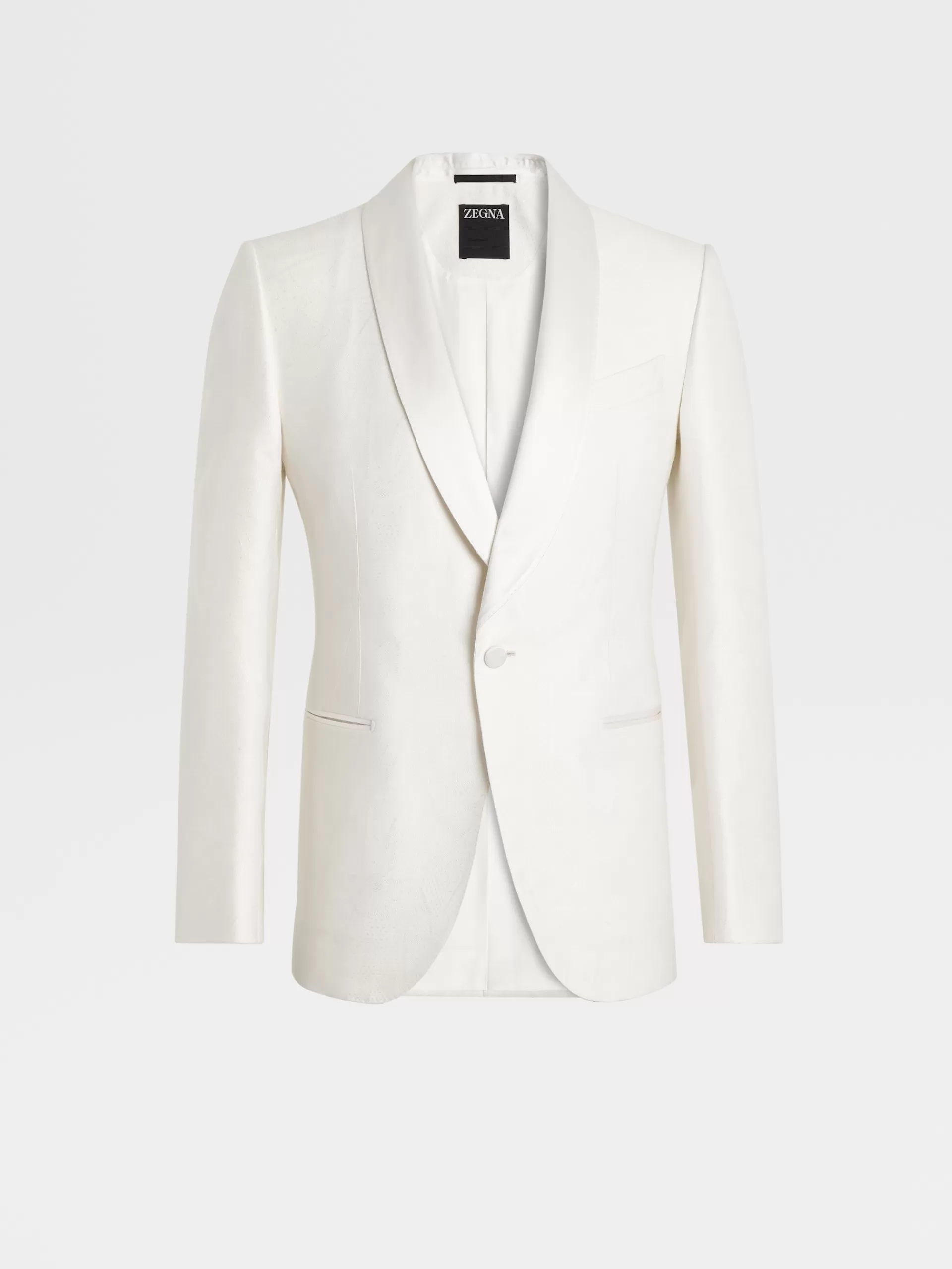 ZEGNA Blazers^Casaco Noite Jacquard De La E Seda Esbranquicado