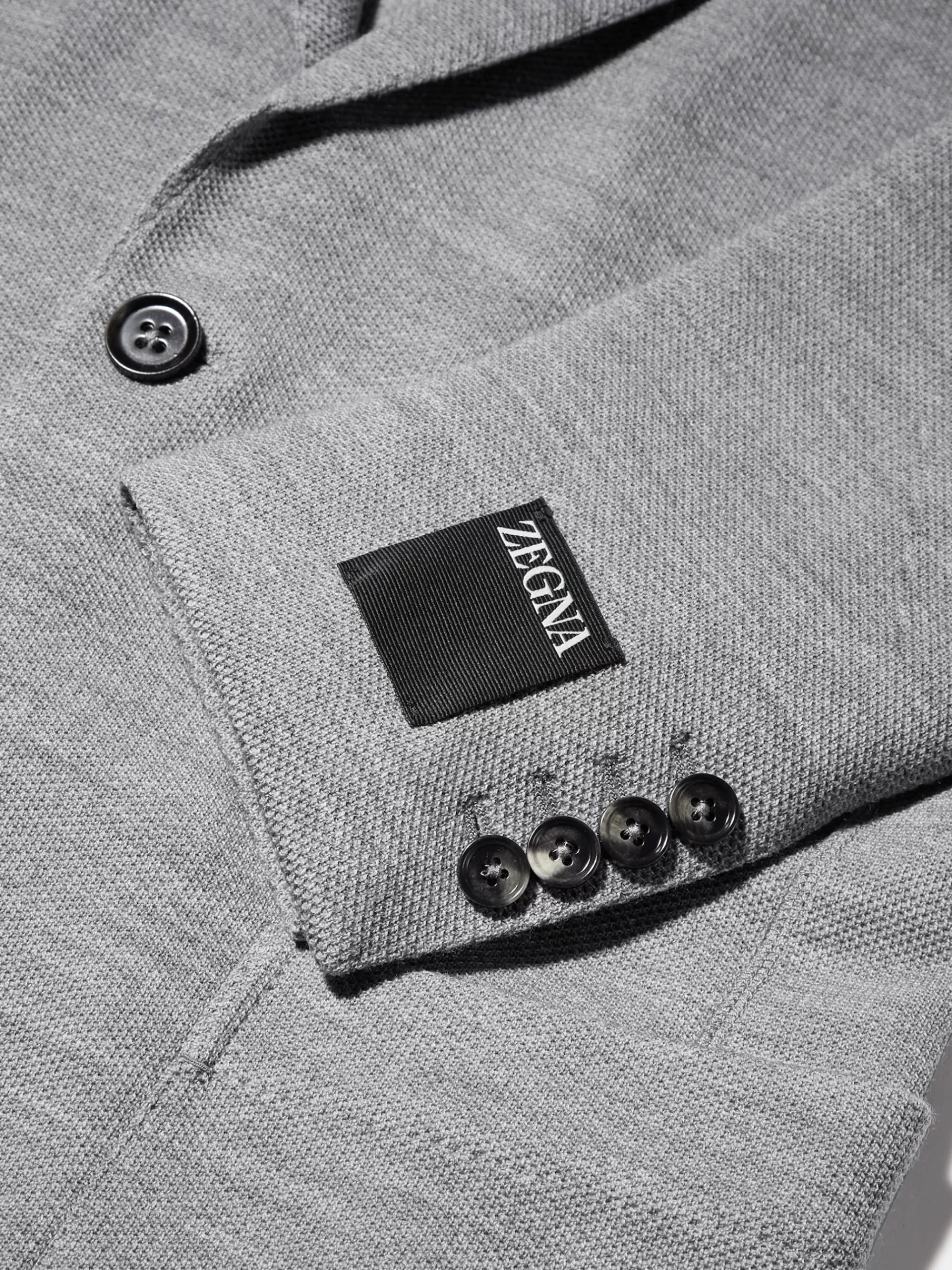 ZEGNA Blazers^Casaco Packaway Em Jersei De La High Performance™ E Algodao Cinzento-Claro