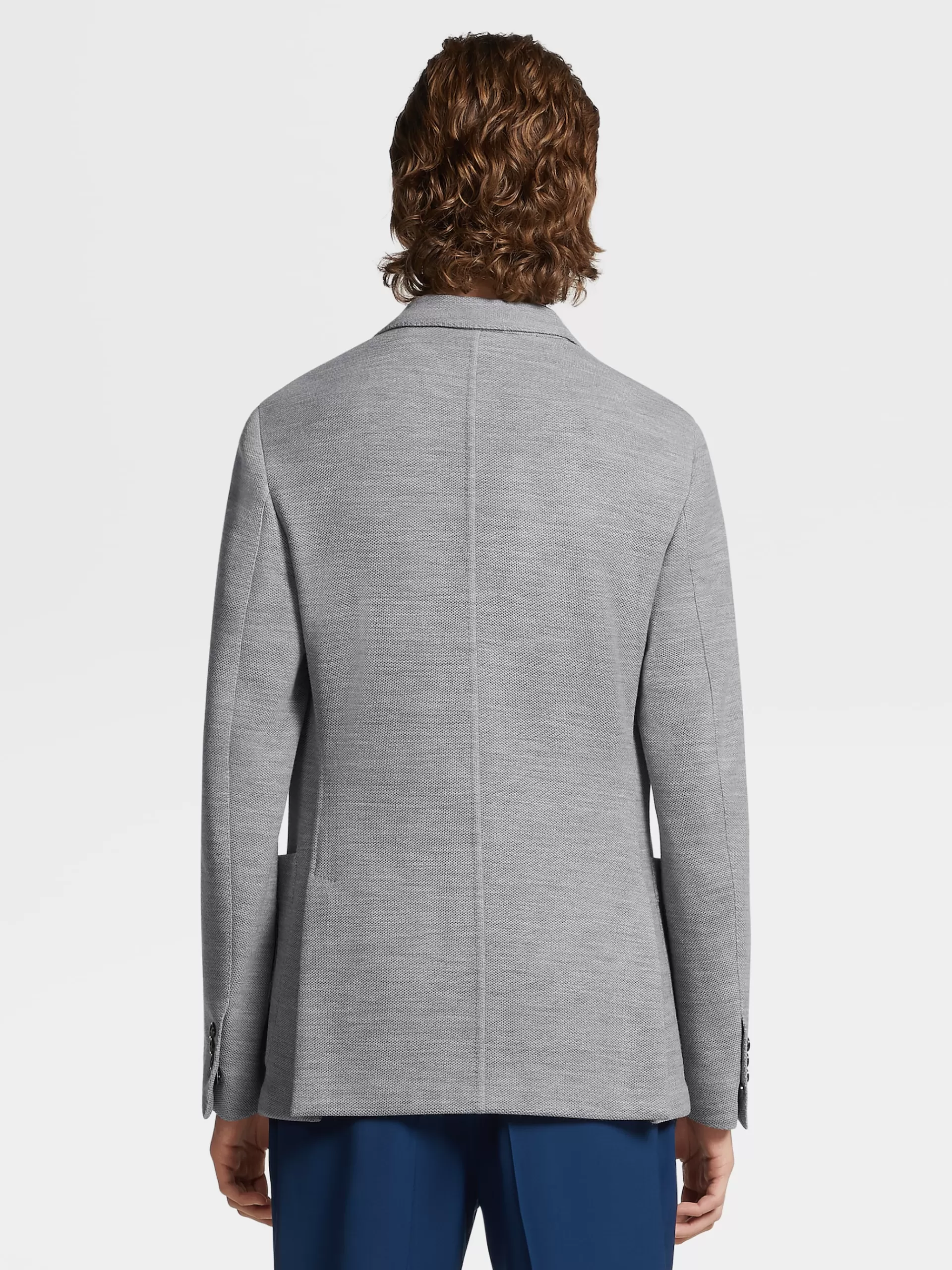 ZEGNA Blazers^Casaco Packaway Em Jersei De La High Performance™ E Algodao Cinzento-Claro