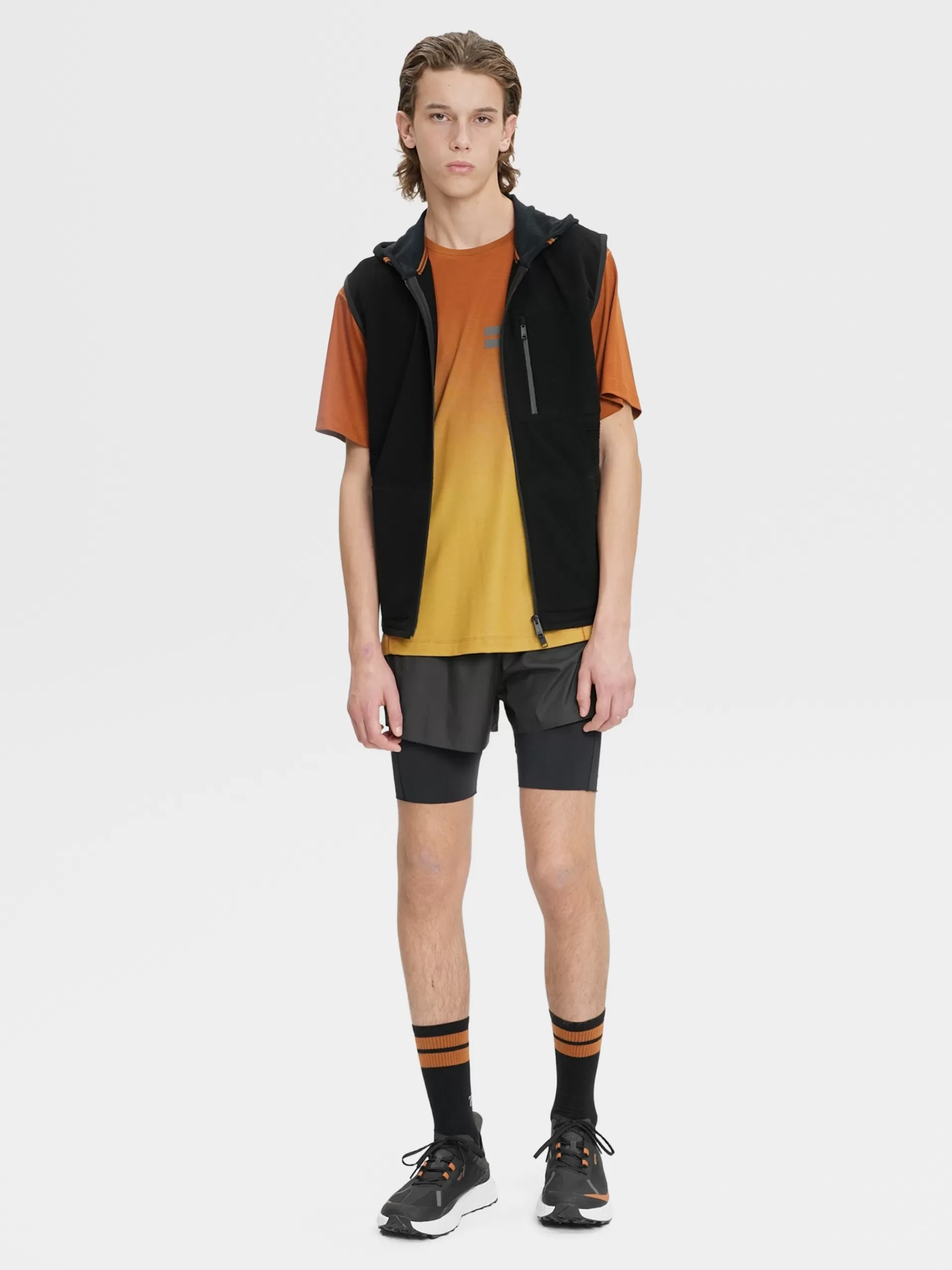 ZEGNA Blusoes E Casacos^Colete Com Capuz E Fecho De Correr Integral Em Tecido Tecnico Preto