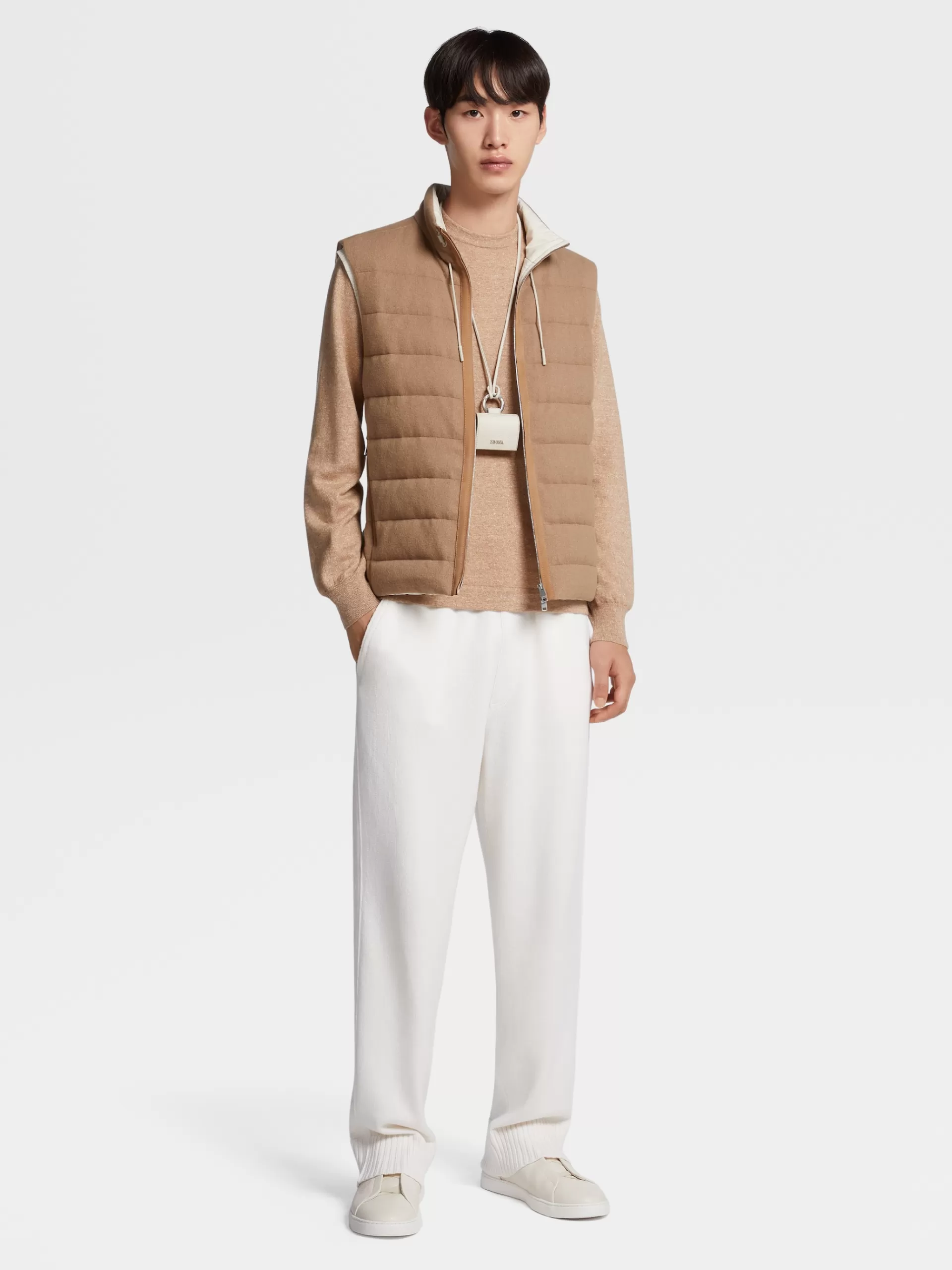 ZEGNA Blusoes E Casacos^Colete De Penas Oasi Cashmere Camel