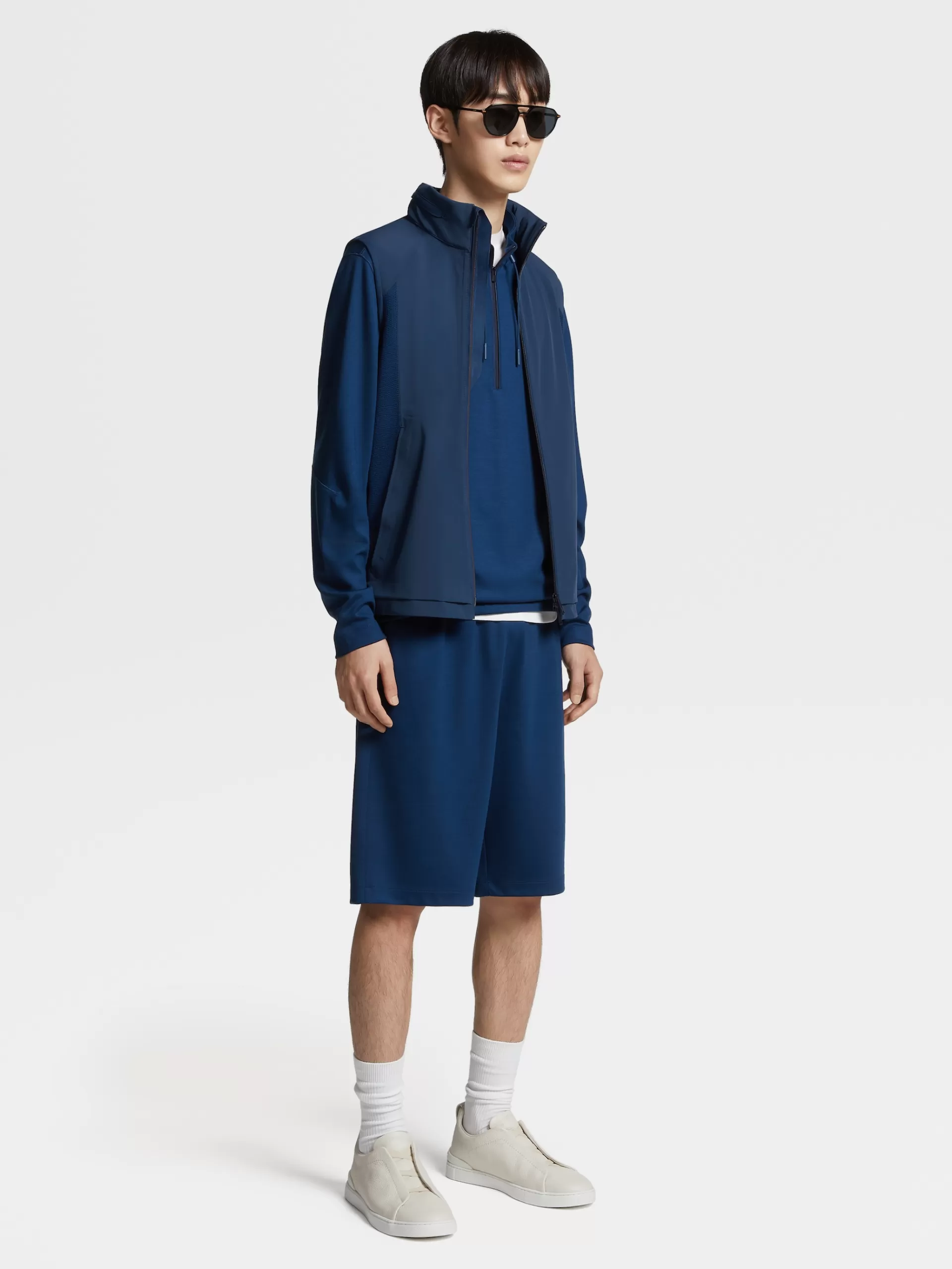 ZEGNA Blusoes E Casacos^Colete Hibrido Em La E Nylon High Performance™ Azul-Escuro