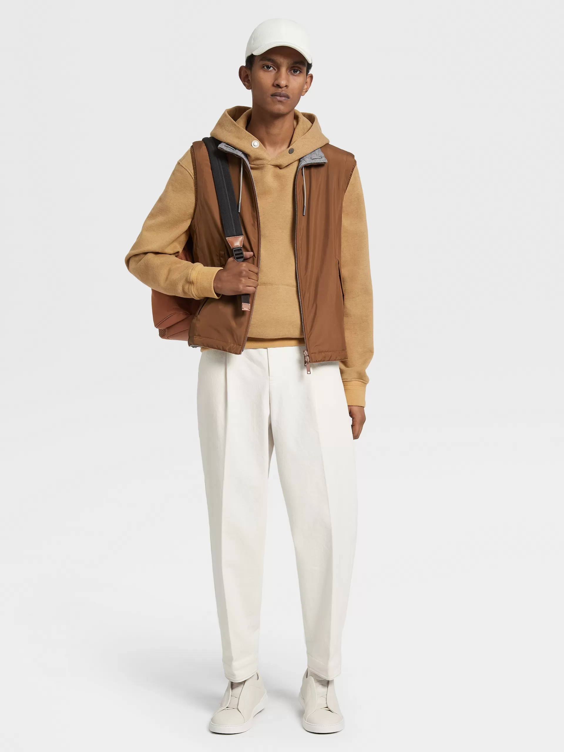 ZEGNA Blusoes E Casacos^Colete Reversivel Em Tecido Tecnico Vicunha/Cinzento