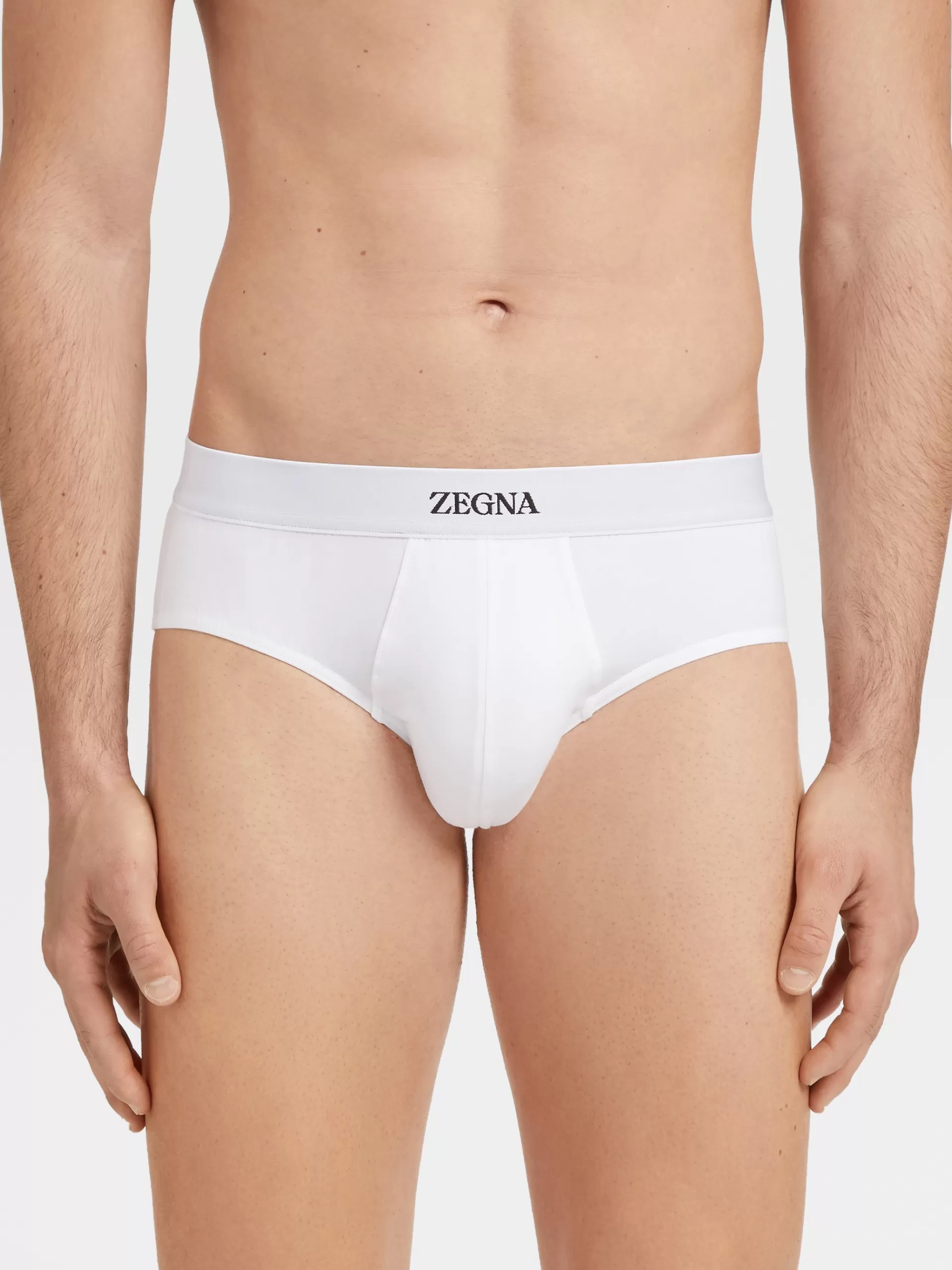 ZEGNA Roupa Interior E Meias^Cuecas Em Algodao Elastico Brancas Branco