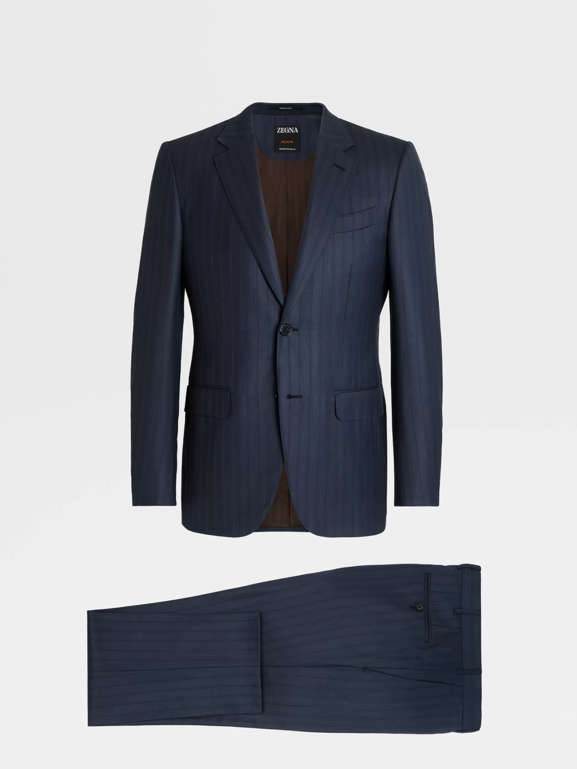 ZEGNA Fatos^Fato Azul-Marinho E Preto Em La Centoventimila Azul-Marinho/Preto