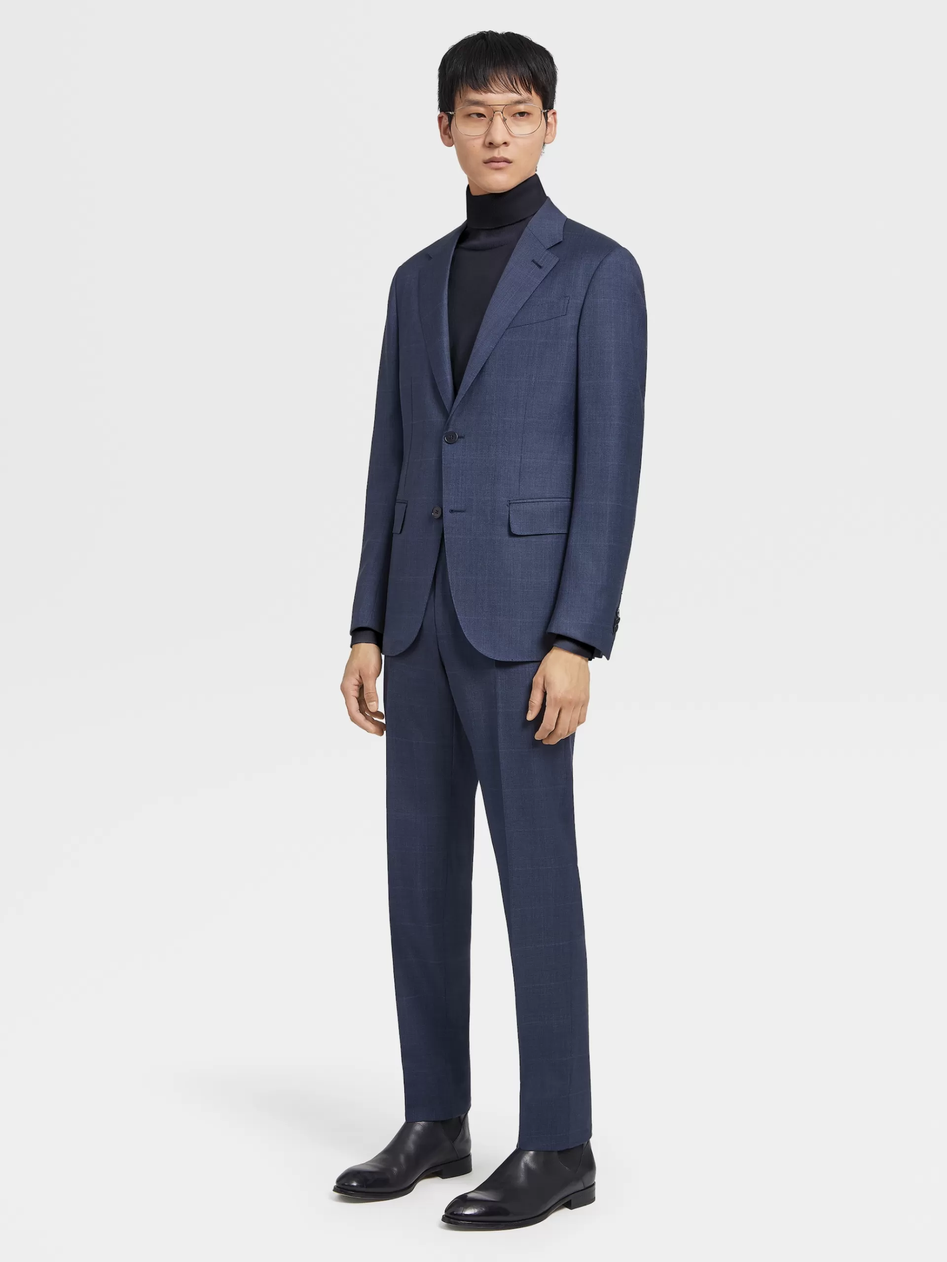 ZEGNA Fatos^Fato De La Natural Multiseason Principe De Gales Azul