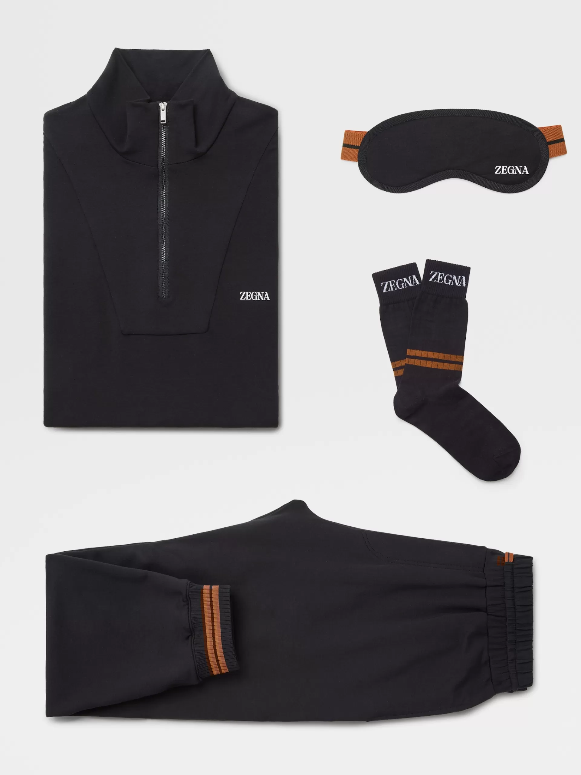 ZEGNA Roupa Interior E Meias^Fato De Treino Kit Relax Em Modal E Algodao Preto