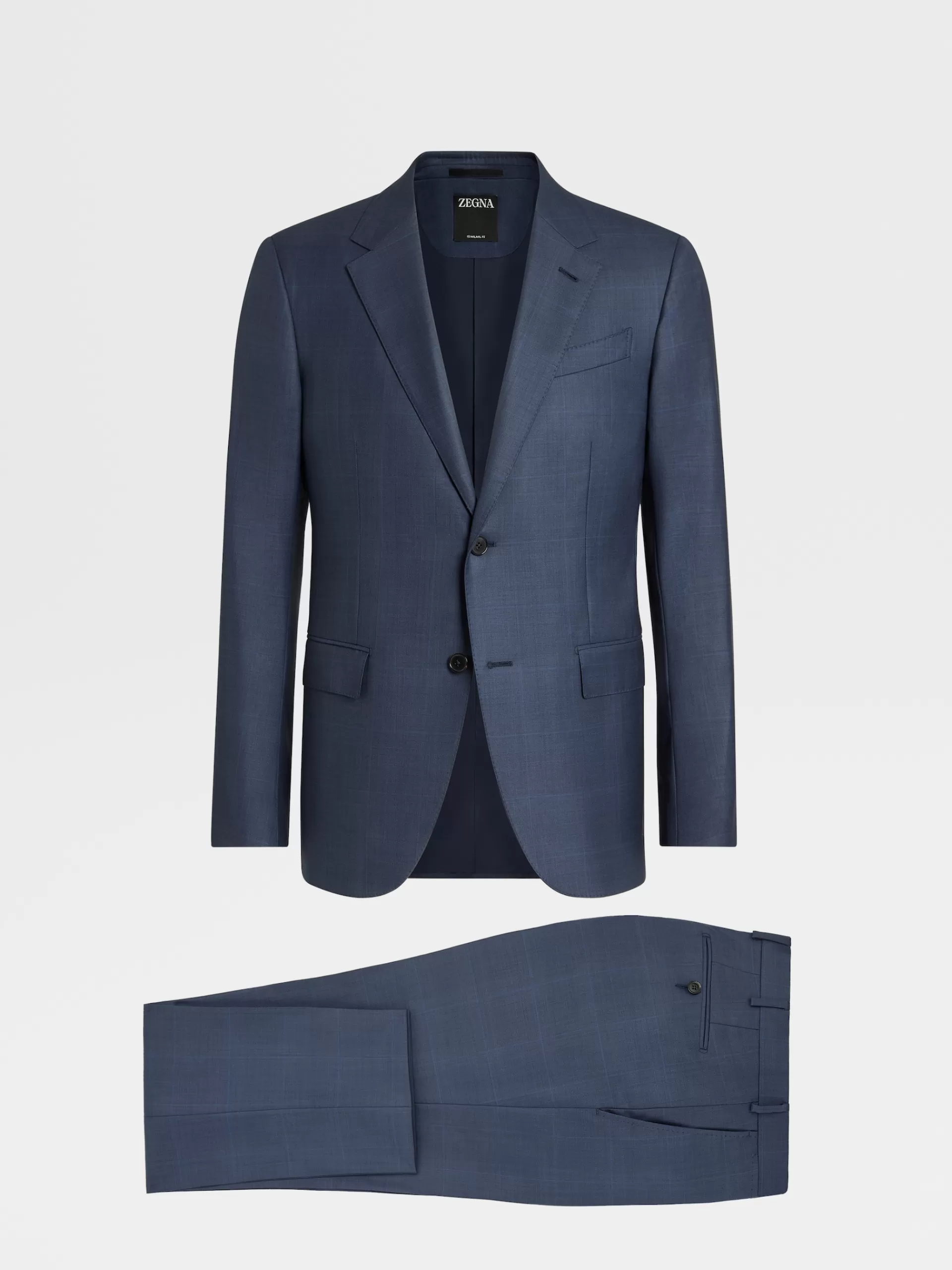 ZEGNA Fatos^Fato Em La 15Milmil15 Xadrez Sobreposto Azul-Escuro