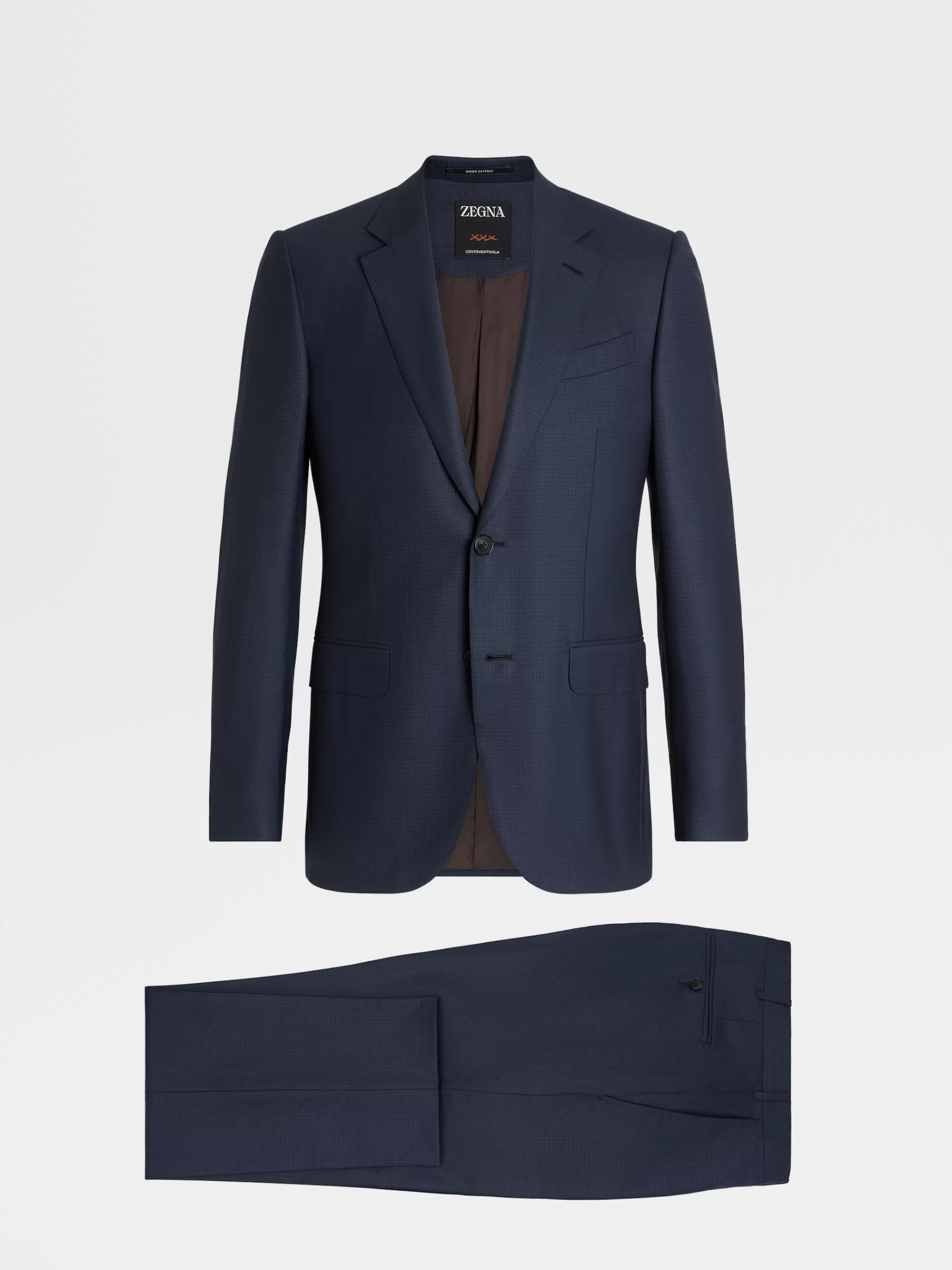 ZEGNA Fatos^Fato Em La Centoventimila Padrao Micro Xadrez Azul-Escuro