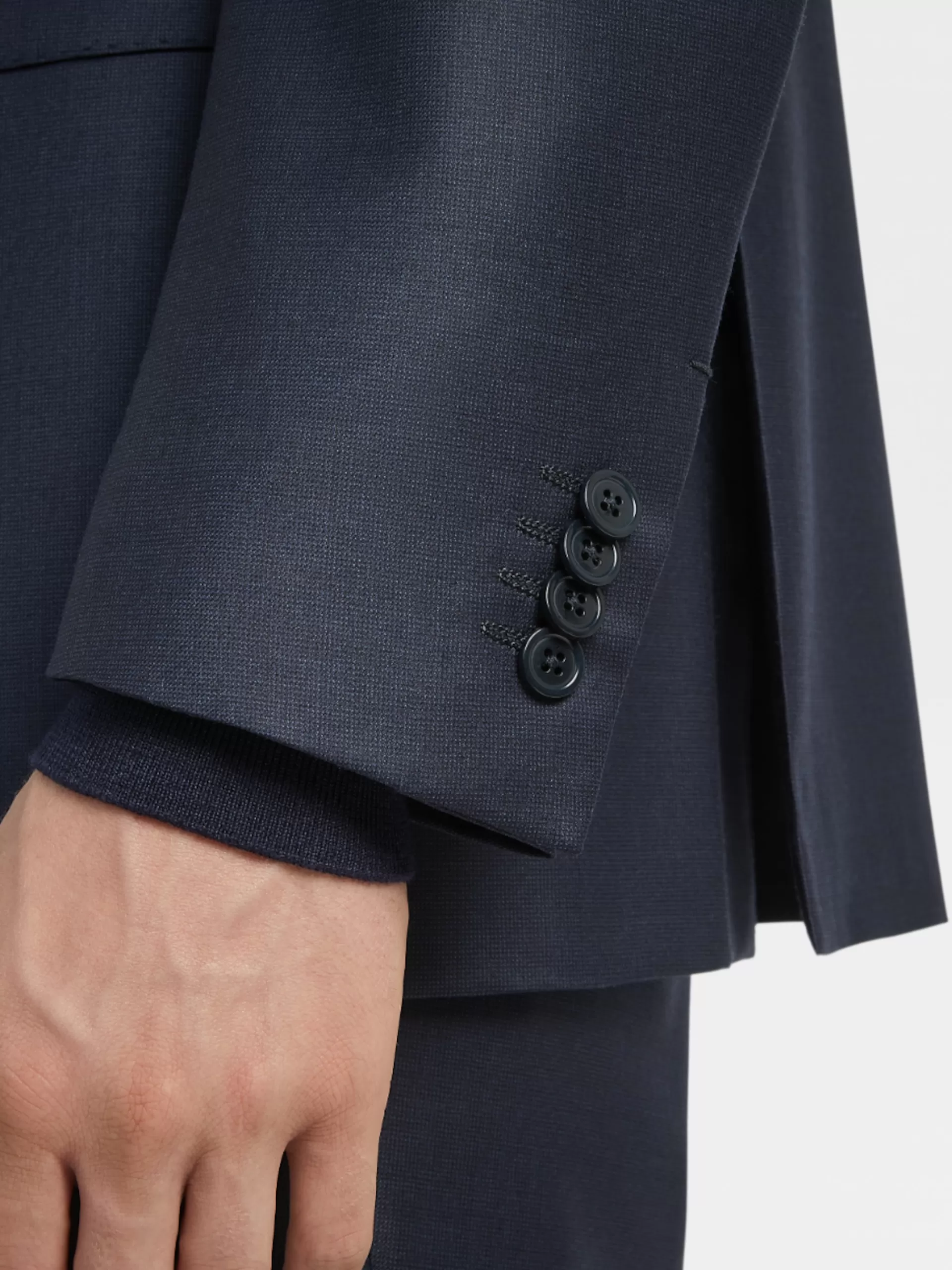 ZEGNA Fatos^Fato Em La Trofeo™ Azul-Escuro, Padrao Geometrico Pequeno, Drop 7 Azul-Marinho