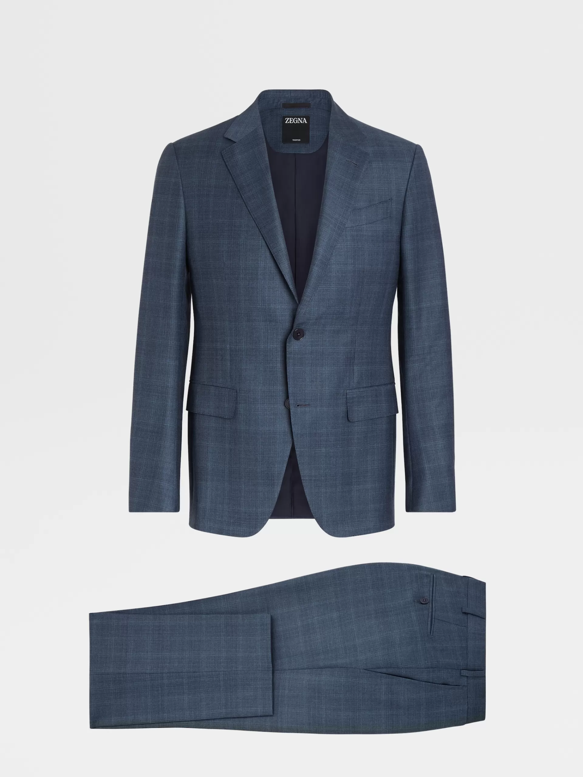 ZEGNA Fatos^Fato Natural De La Trofeo™ Principe De Gales Azul-Petroleo