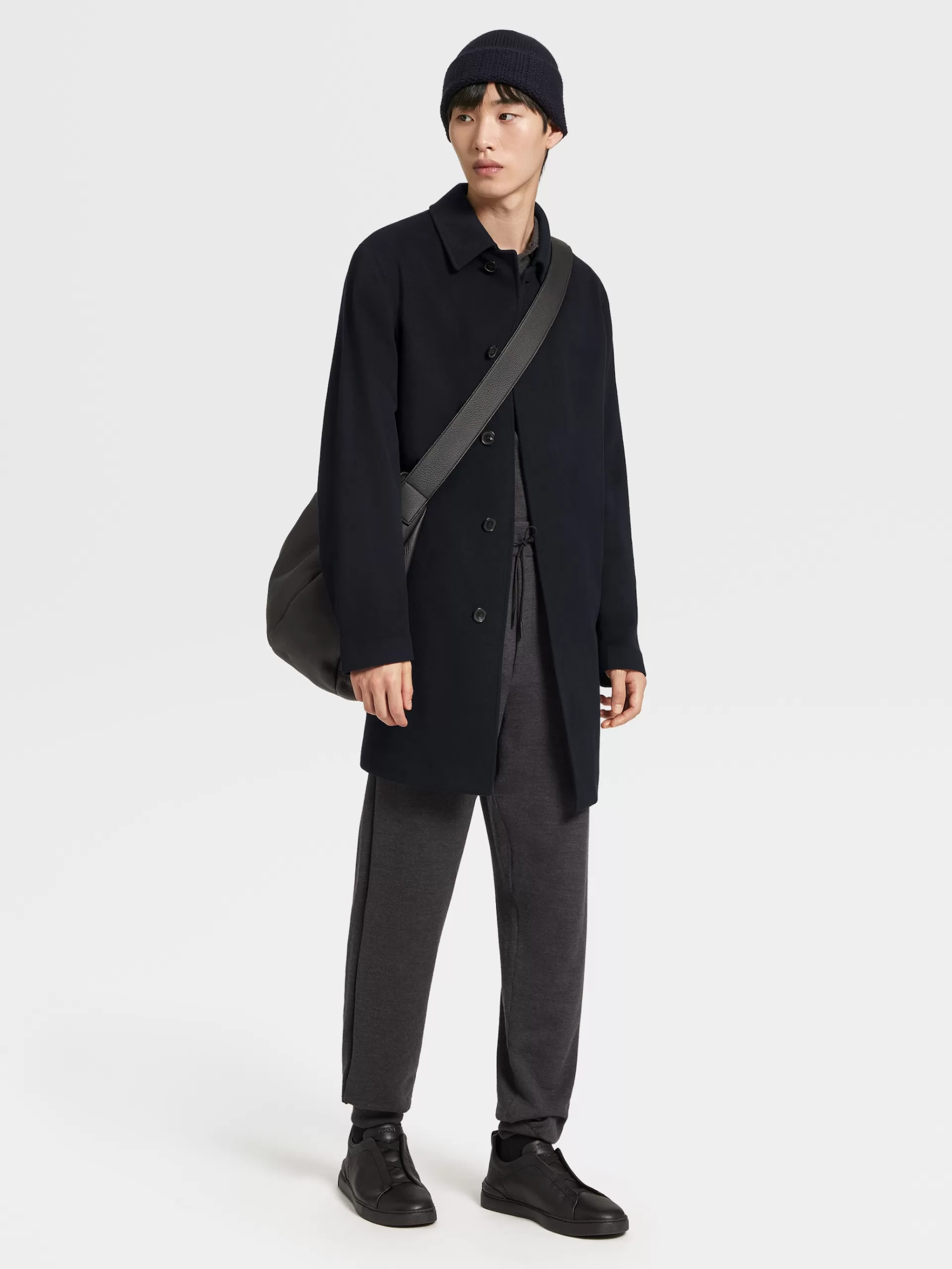 ZEGNA Blusoes E Casacos^Gabardina Em La 12Milmil12 Azul-Marinho