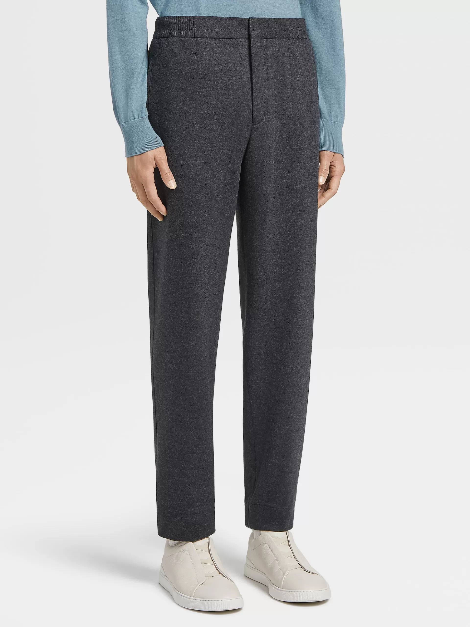ZEGNA Calças Jogger^Joggers Em Jersei De La Cinza-Escuros Cinzento-Escuro