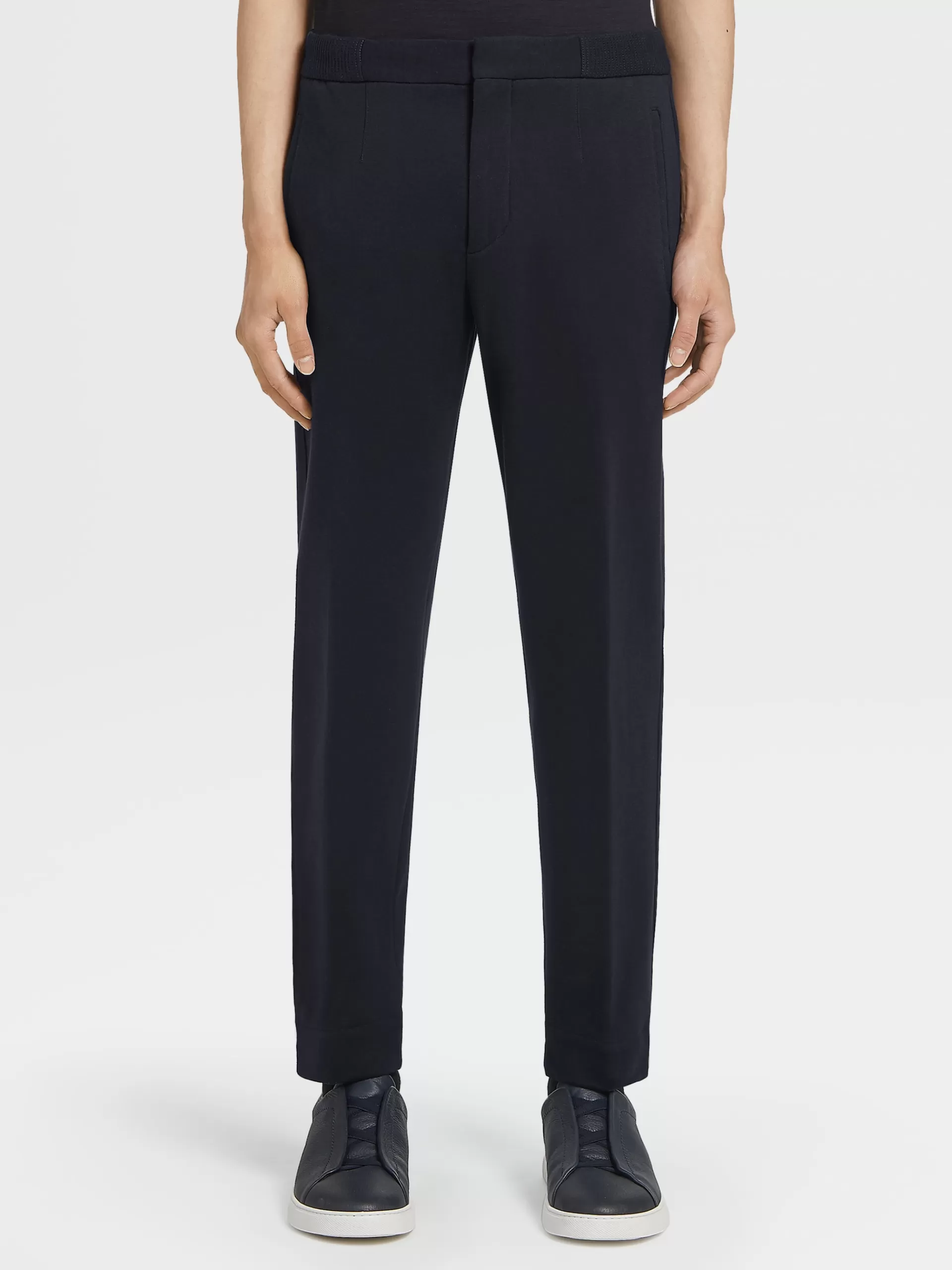ZEGNA Calças Jogger^Joggers Em Jersei De La No Tom Azul-Marinho