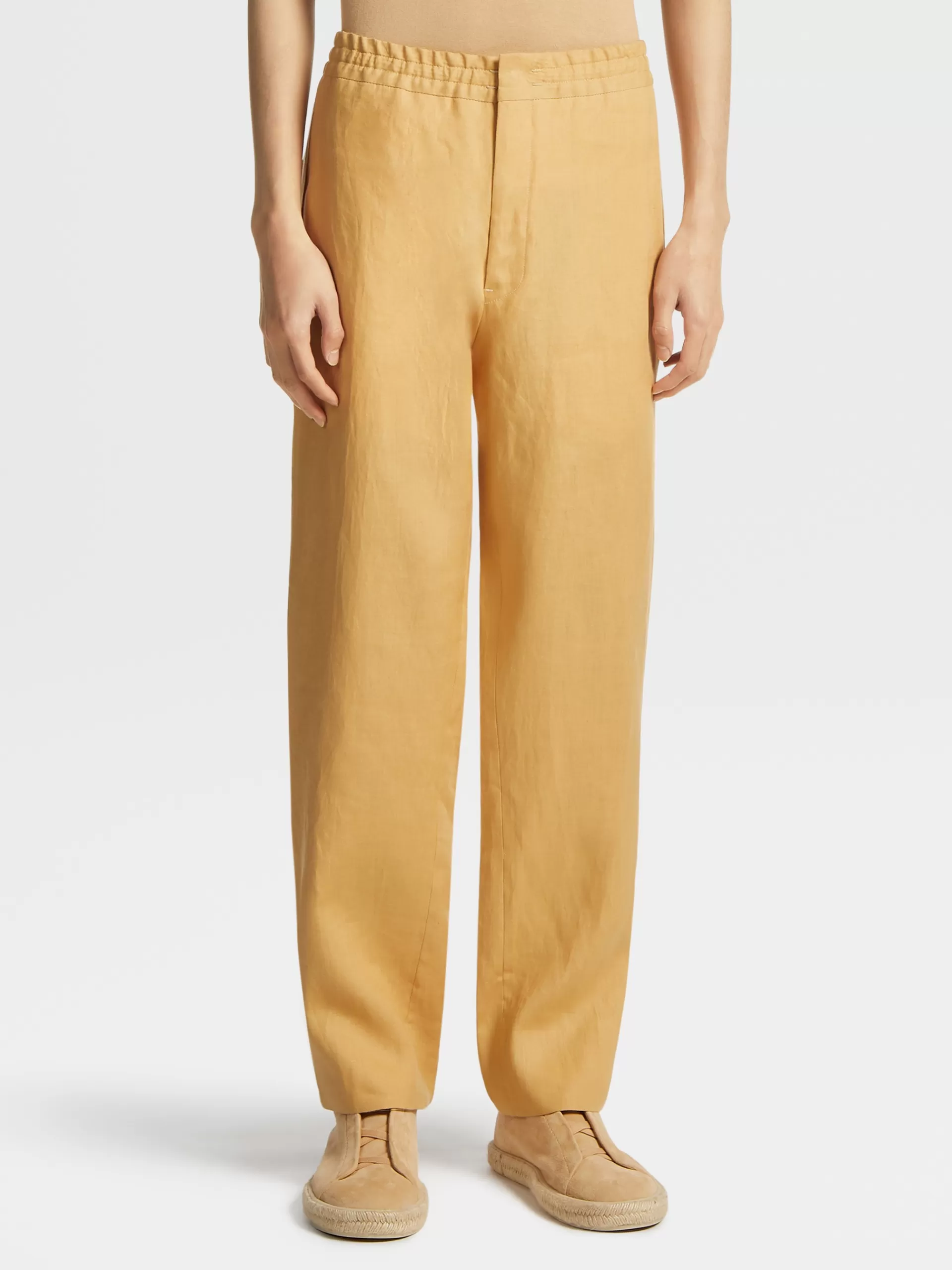 ZEGNA Calças Jogger^Joggers Em Linho Cor De Pessego