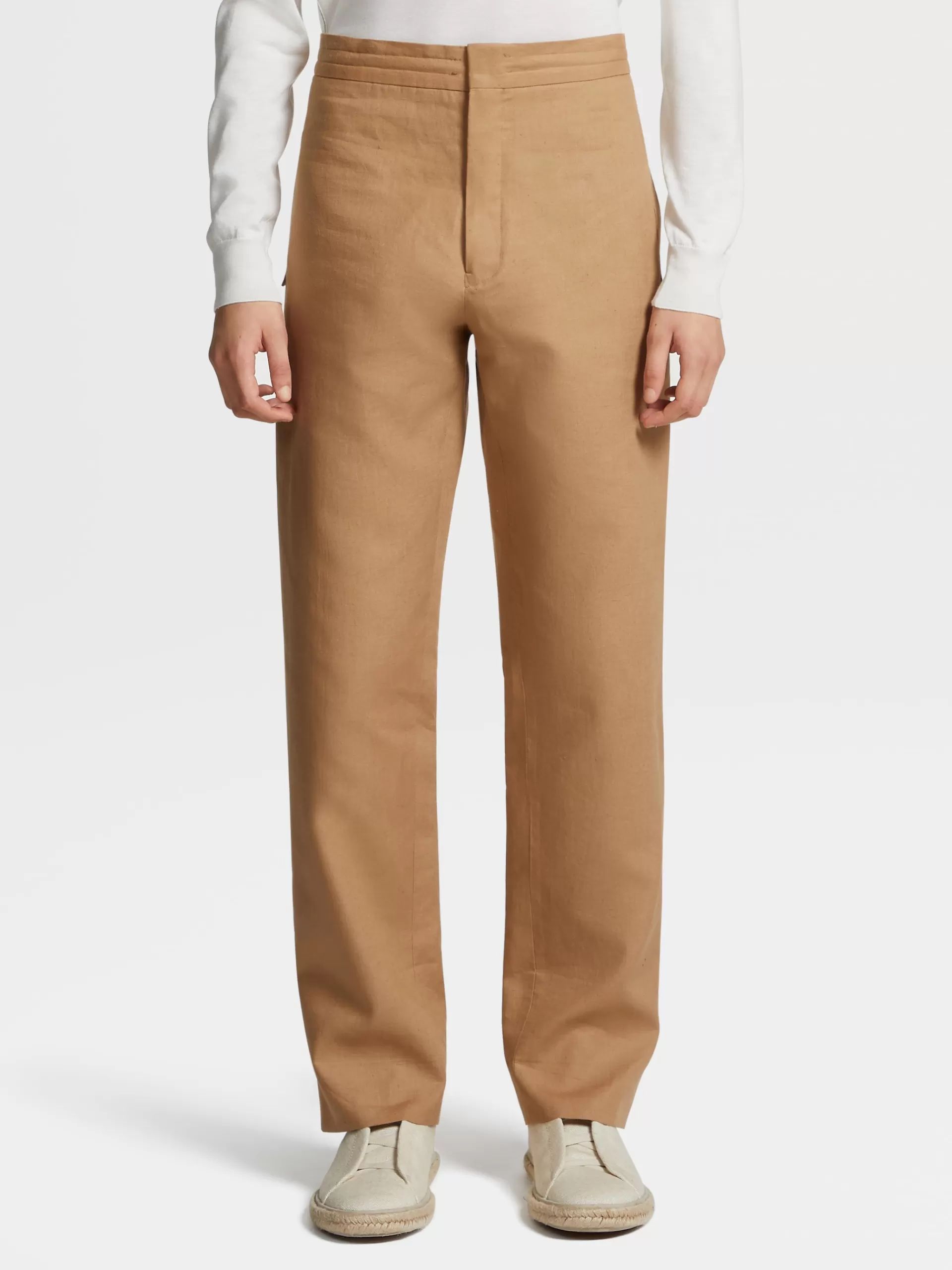 ZEGNA Calças Jogger^Joggers S Em Linho Puro Bege