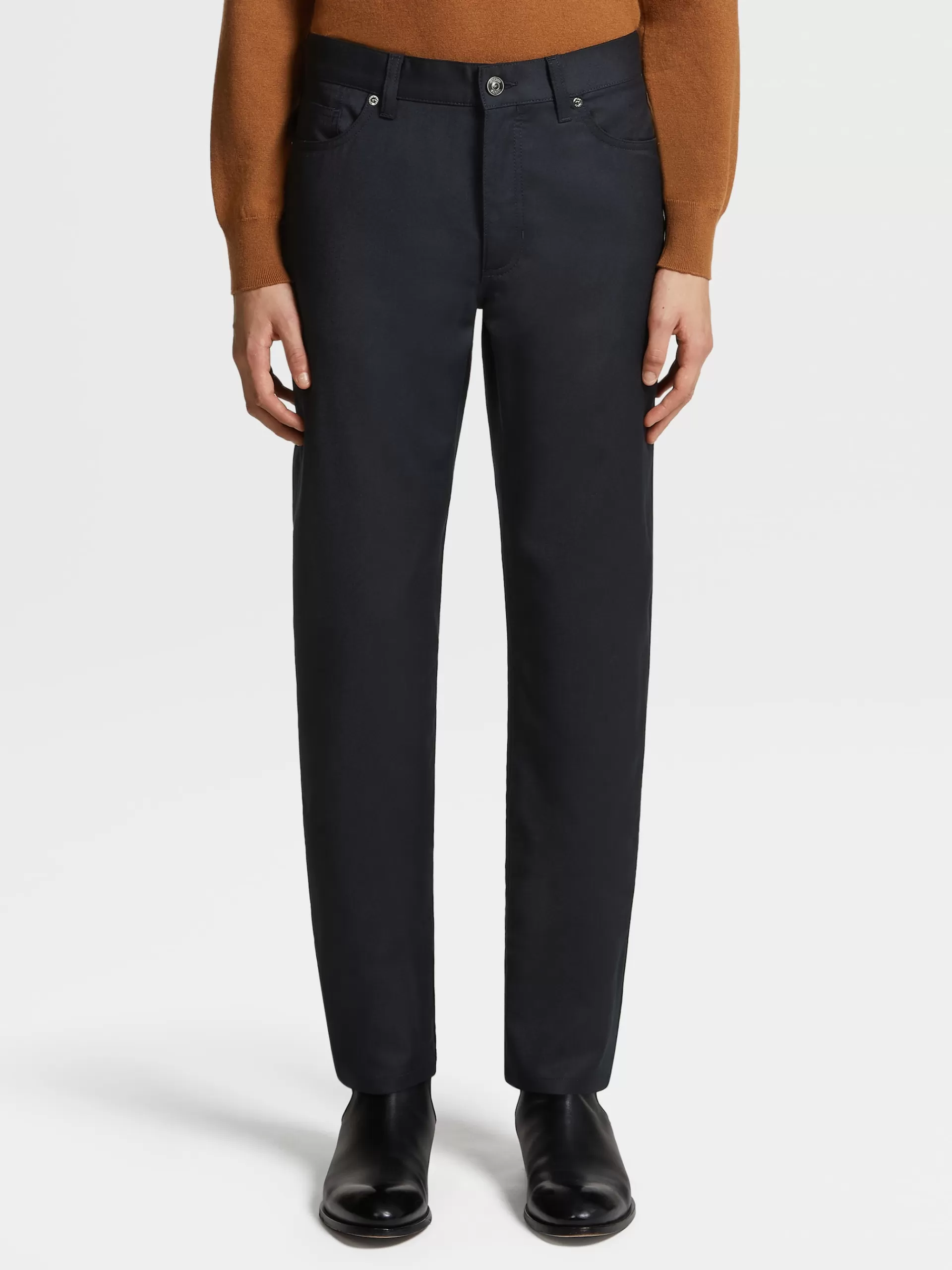 ZEGNA Jeans^La Efeito Lavado {5>>1}{2>Calças De Ganga 5-Bolsos City<2} Azul-Escuro