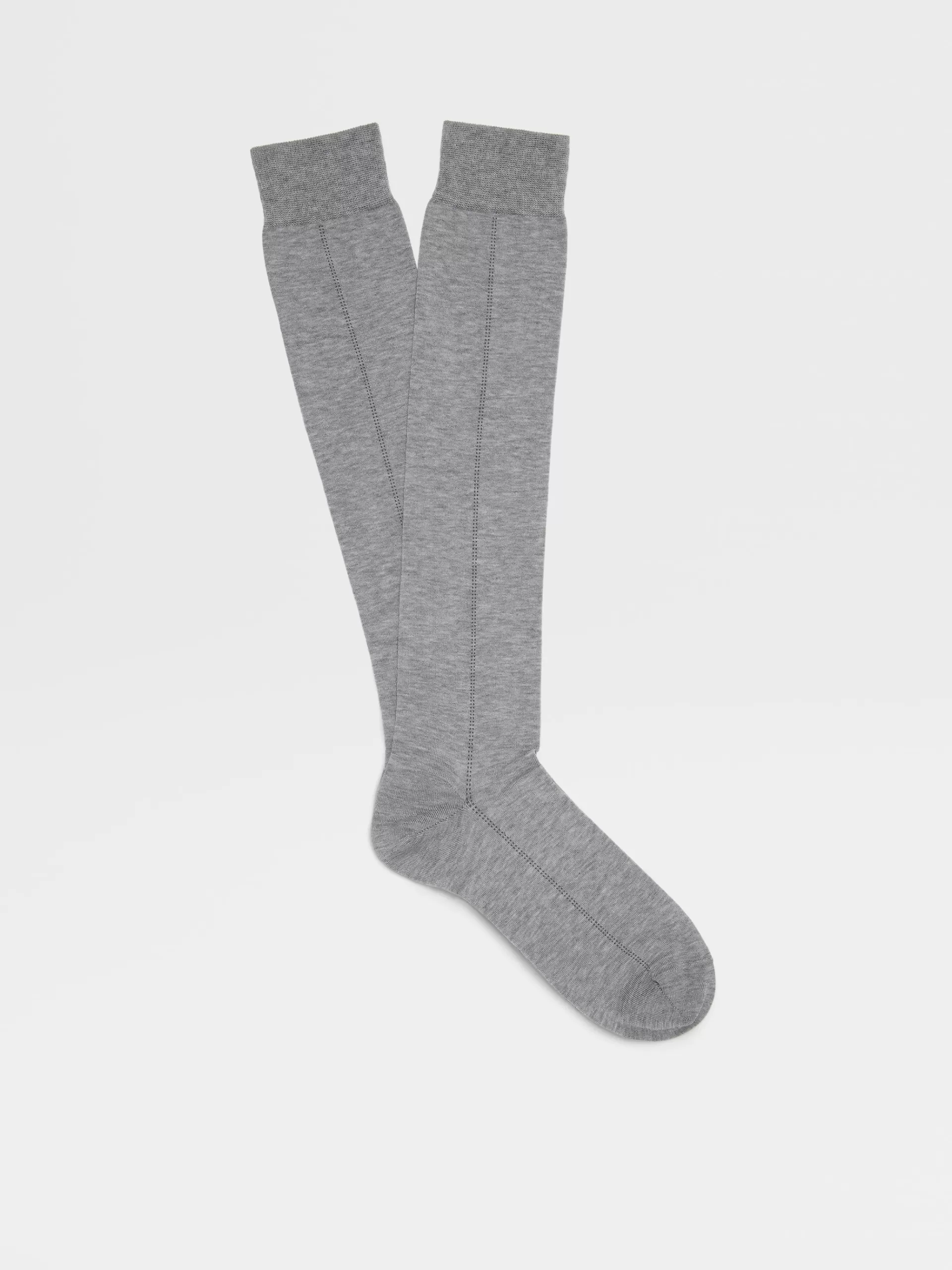 ZEGNA Roupa Interior E Meias^Meias De Cano Medio Baguette Em Mistura De Liocel Cinzentas-Claras Mescladas Cinzento-Claro Mesclado