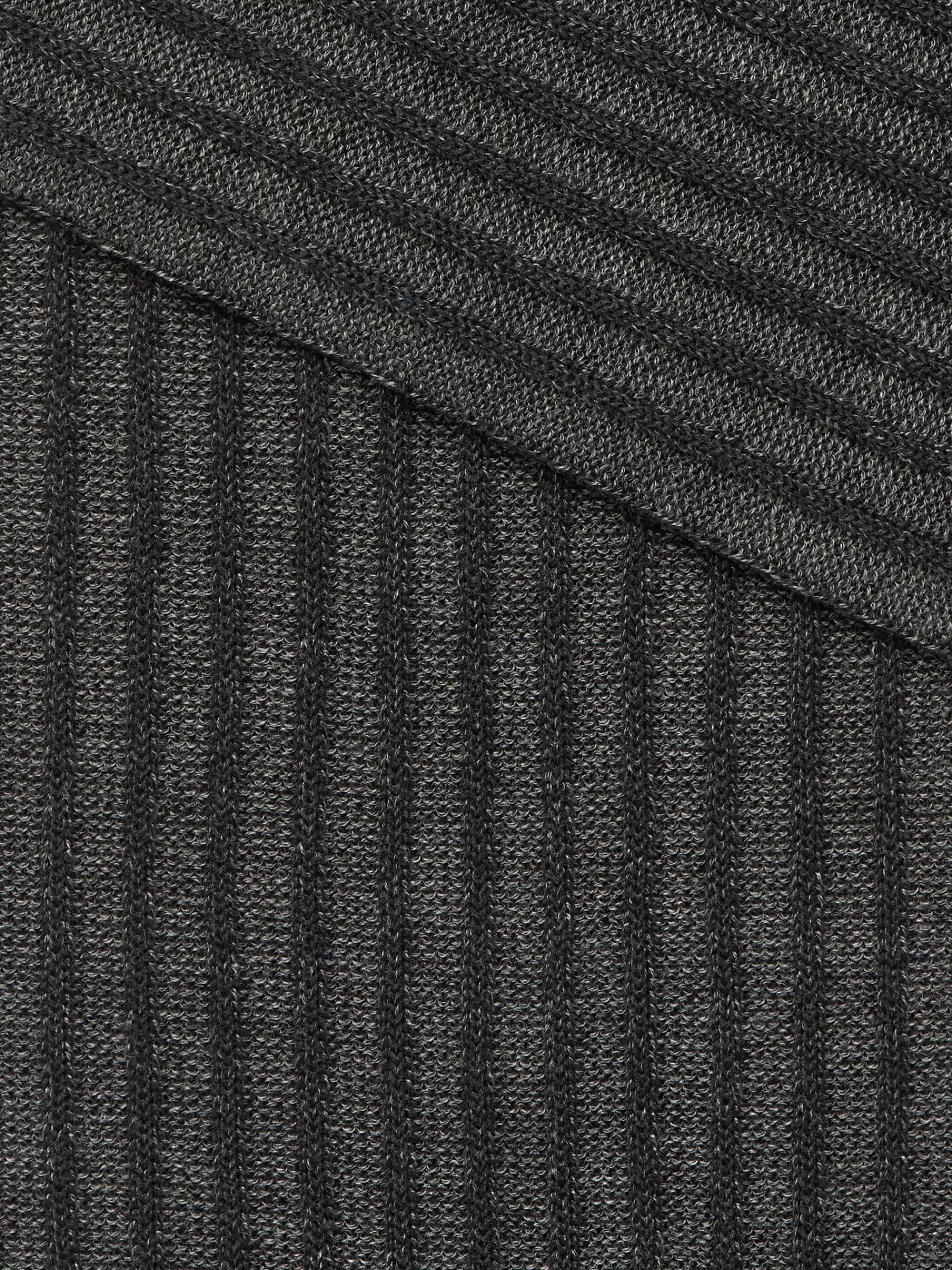ZEGNA Roupa Interior E Meias^Meias De Cano Medio Caneladas Em Mistura De Algodao Cinzento-Ardosia