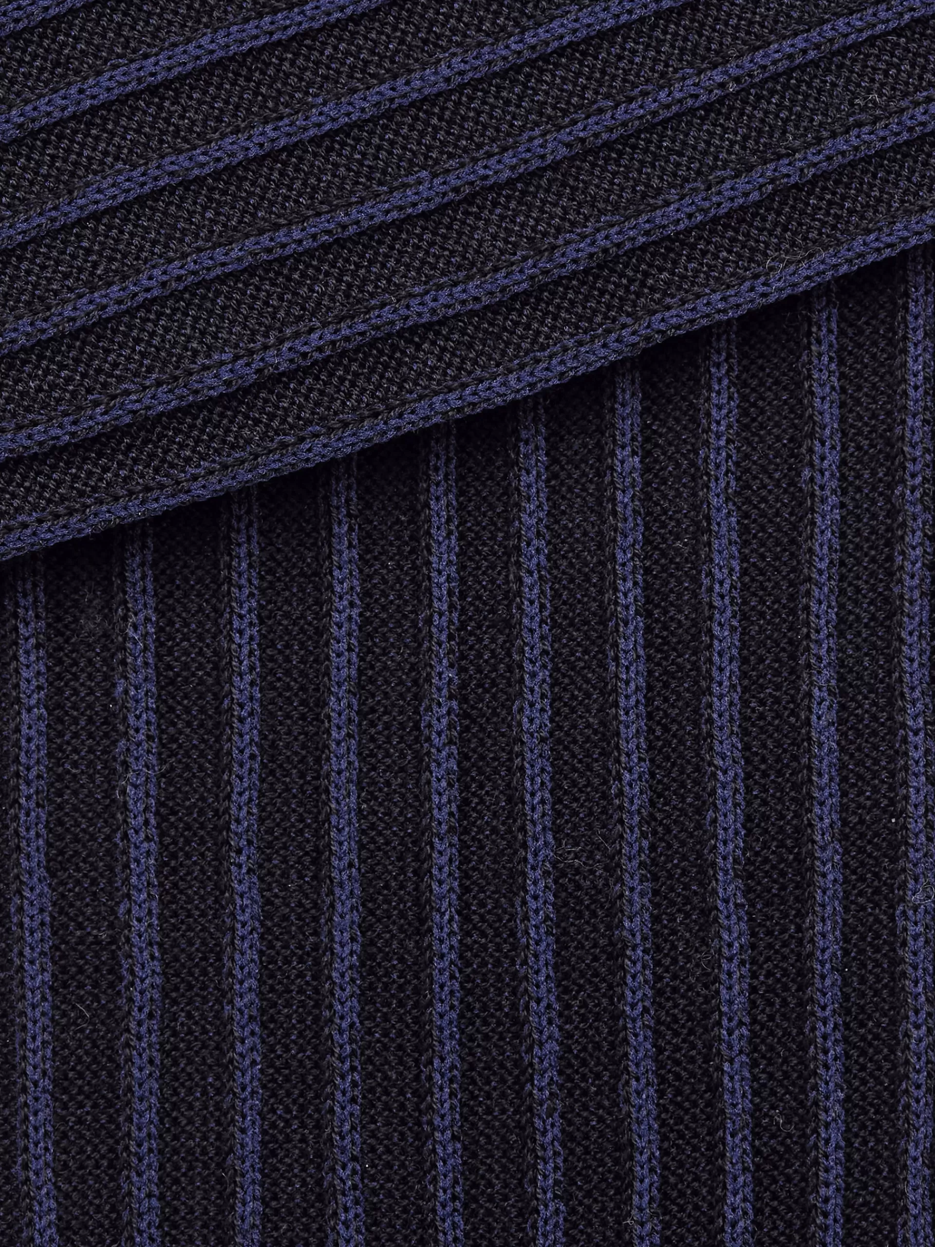 ZEGNA Roupa Interior E Meias^Meias De Cano Medio Caneladas No Tom Azul-Marinho