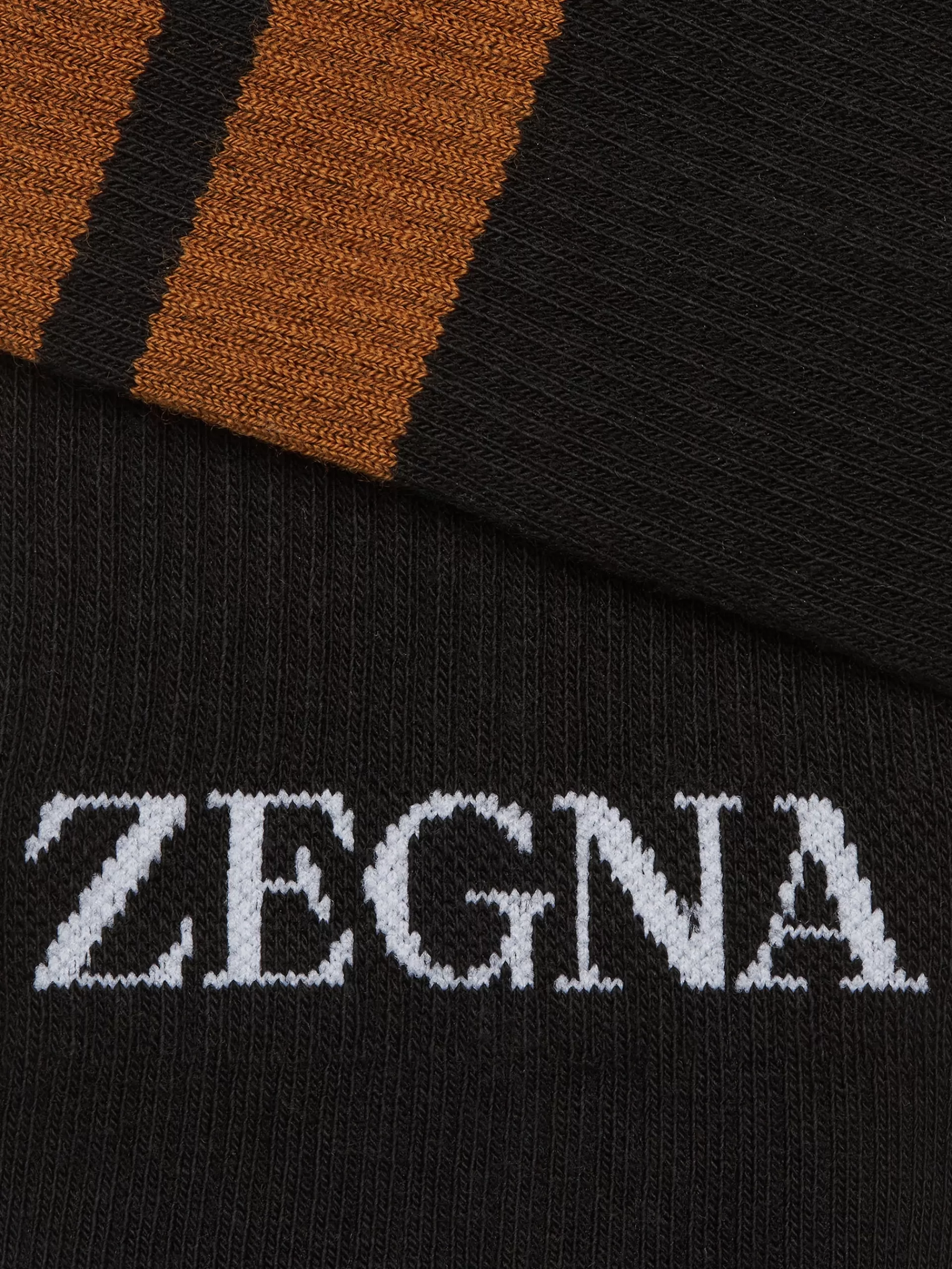 ZEGNA Roupa Interior E Meias^Meias De Cano Medio 232 Road Brand Mark Em Mistura De Algodao Tecnico Pretas Preto