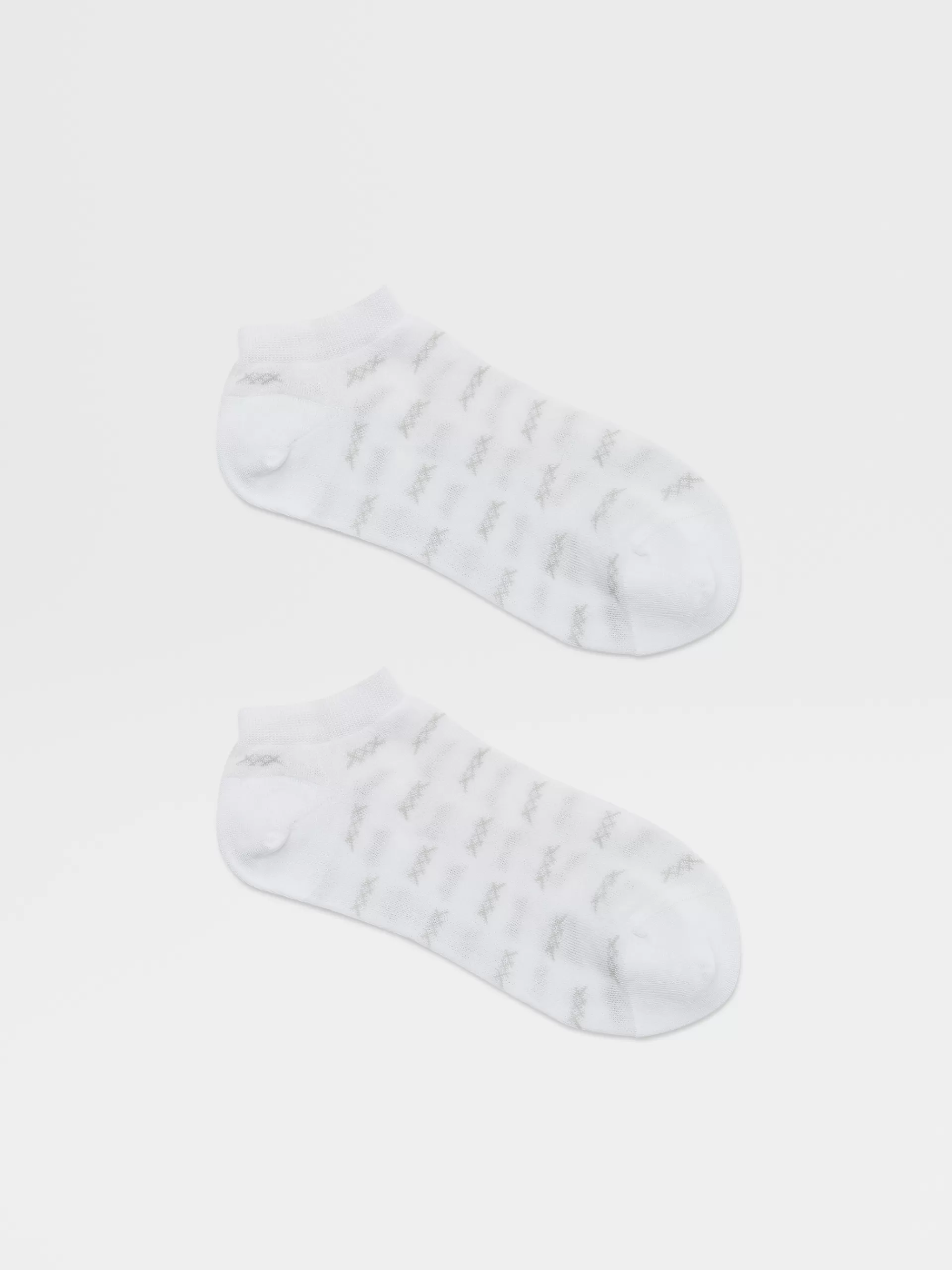 ZEGNA Roupa Interior E Meias^Meias Desportivas Iconic Triple X Em Mistura De Algodao Esbranquicadas Esbranquicado