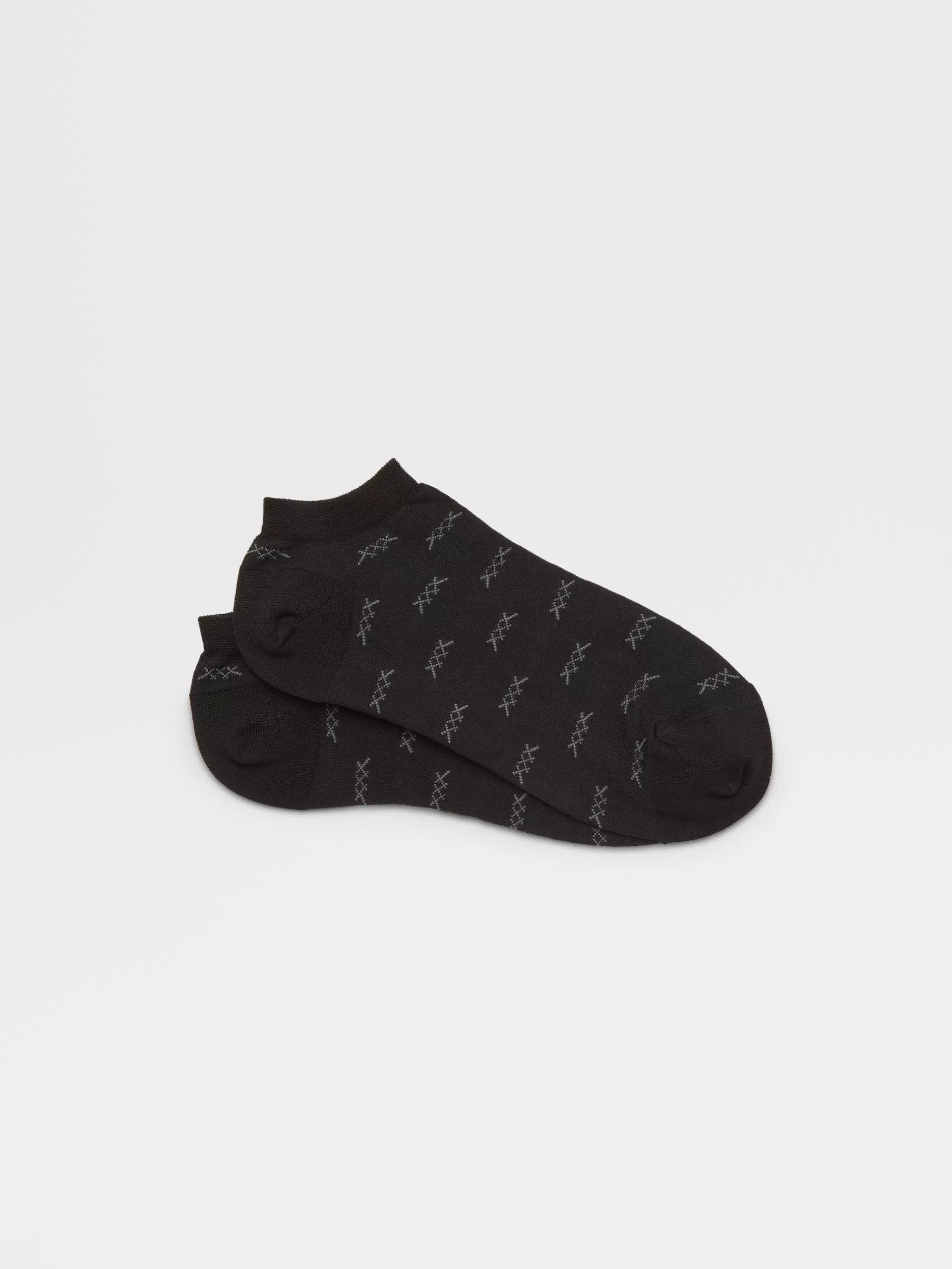 ZEGNA Roupa Interior E Meias^Meias Desportivas Iconic Triple X Em Mistura De Algodao Pretas Preto