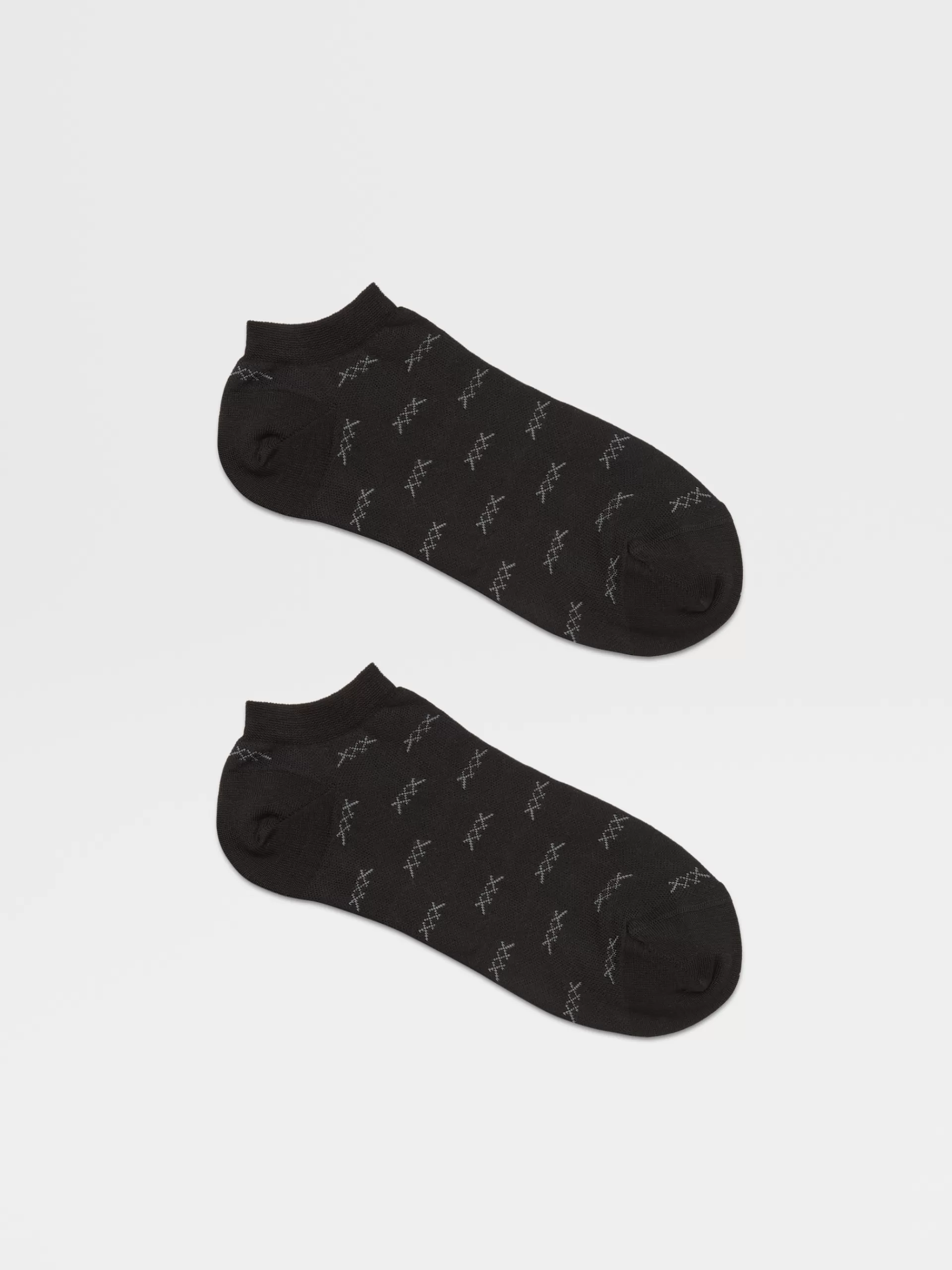ZEGNA Roupa Interior E Meias^Meias Desportivas Iconic Triple X Em Mistura De Algodao Pretas Preto