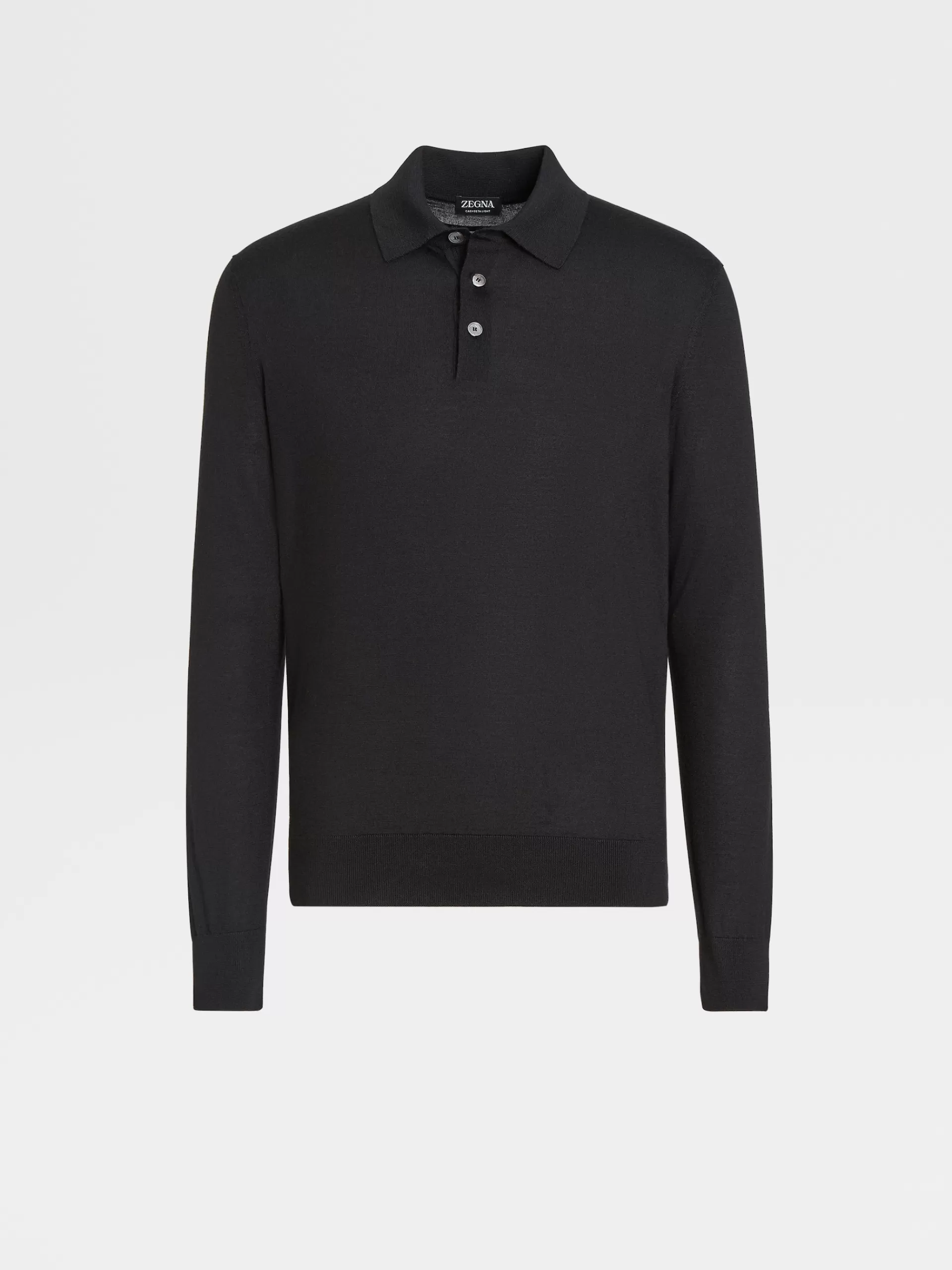 ZEGNA Polos^Polo Cashseta Light Vicunha Preto