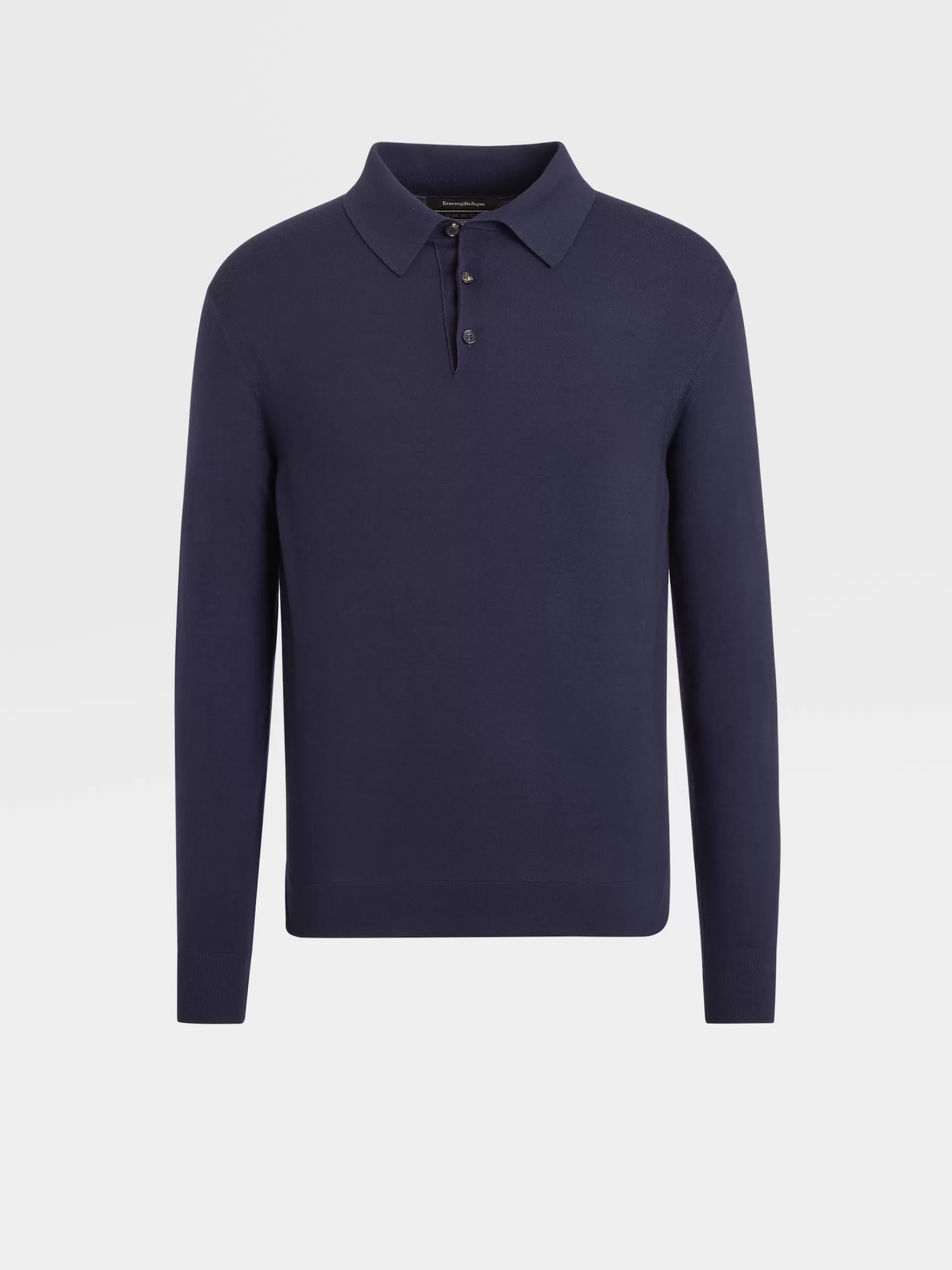 ZEGNA Polos^Polo De Malha De Manga Comprida Em La 12Milmil12 Azul-Marinho