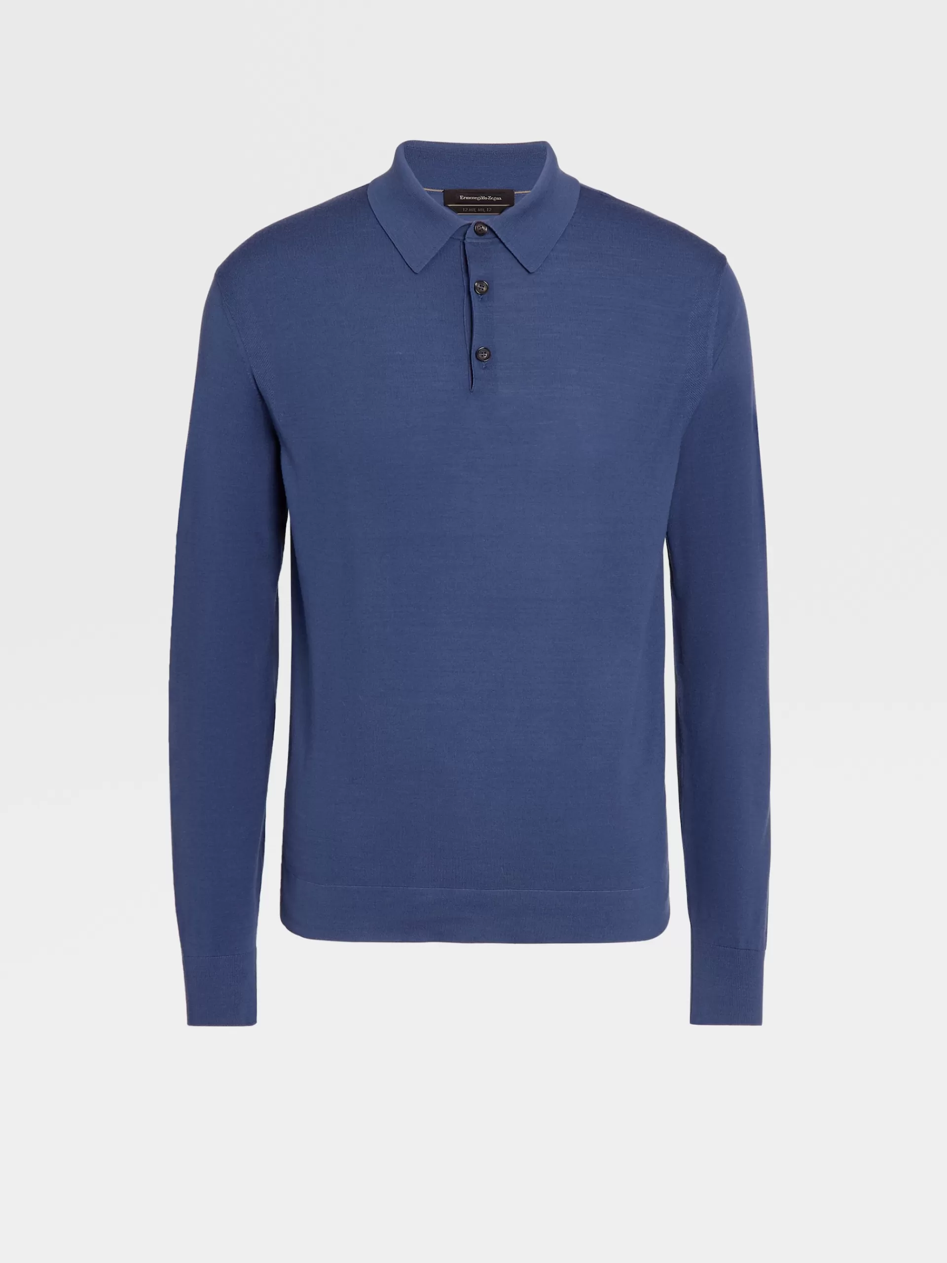 ZEGNA Polos^Polo De Malha De Manga Comprida Em La 12Milmil12 Azul-Claro