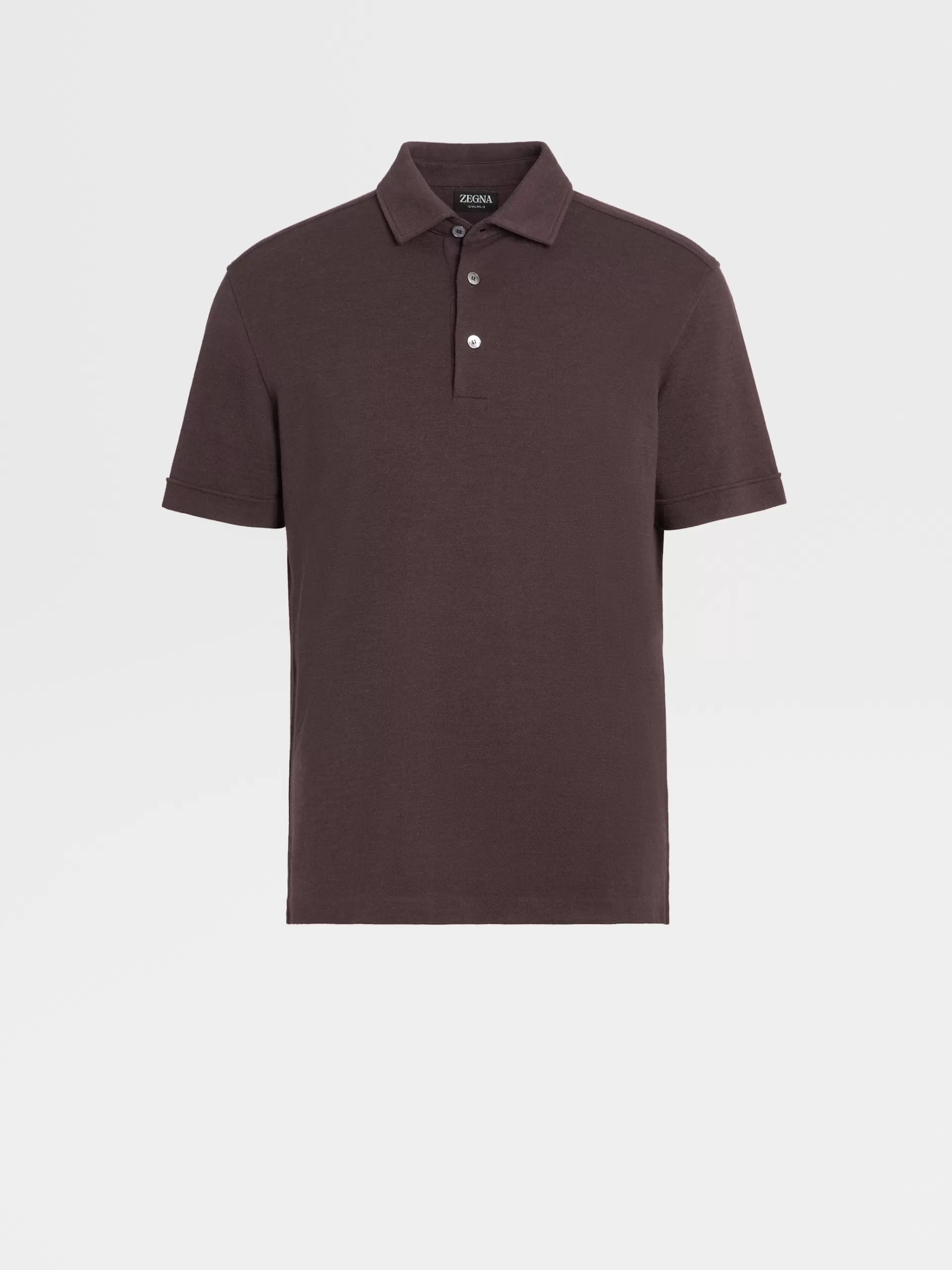 ZEGNA Polos^Polo De Manga Curta Em La 12Milmil12 Bordo Mesclado