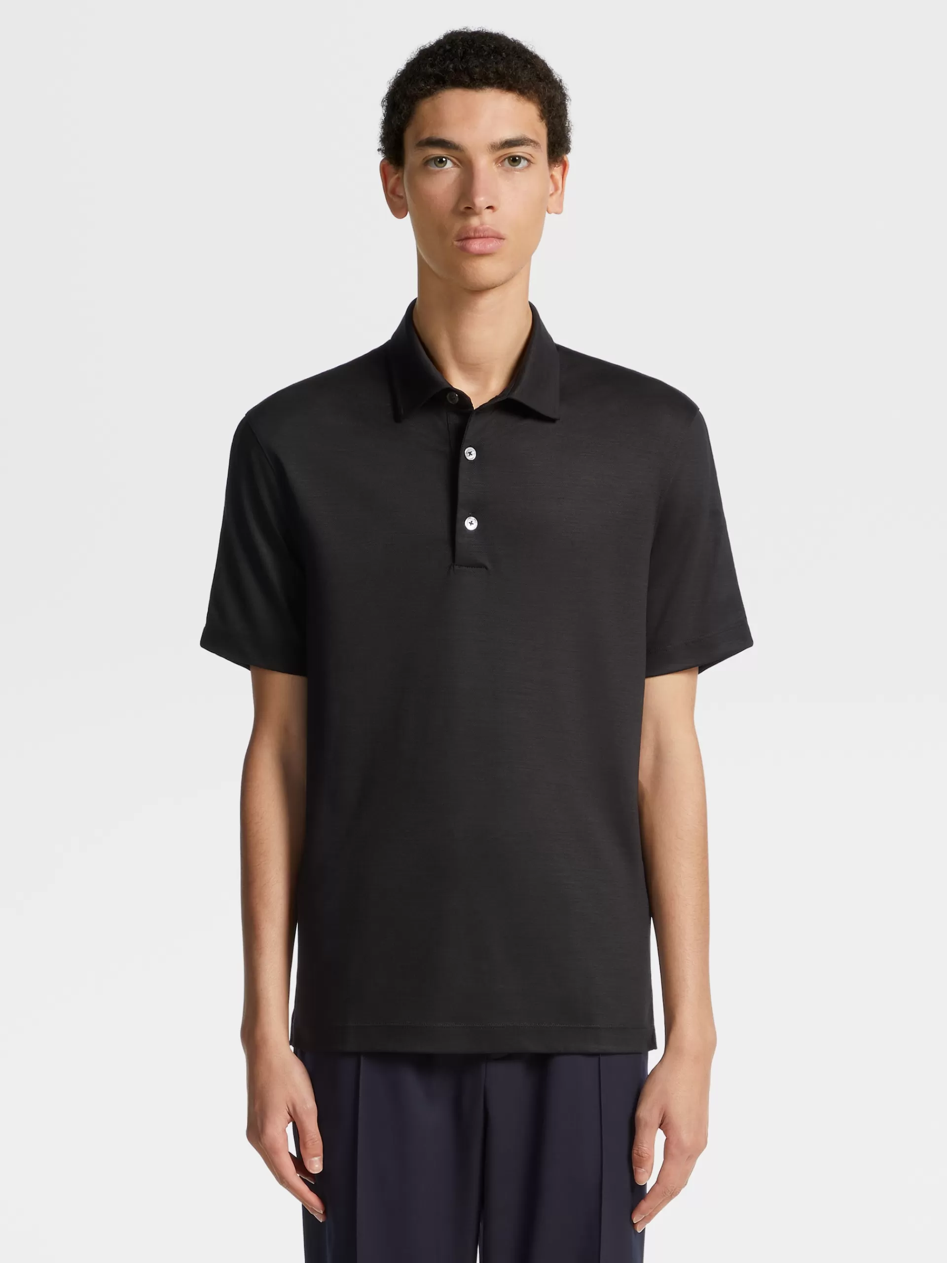 ZEGNA Polos^Polo De Manga Curta Em La High Performance™ Preto