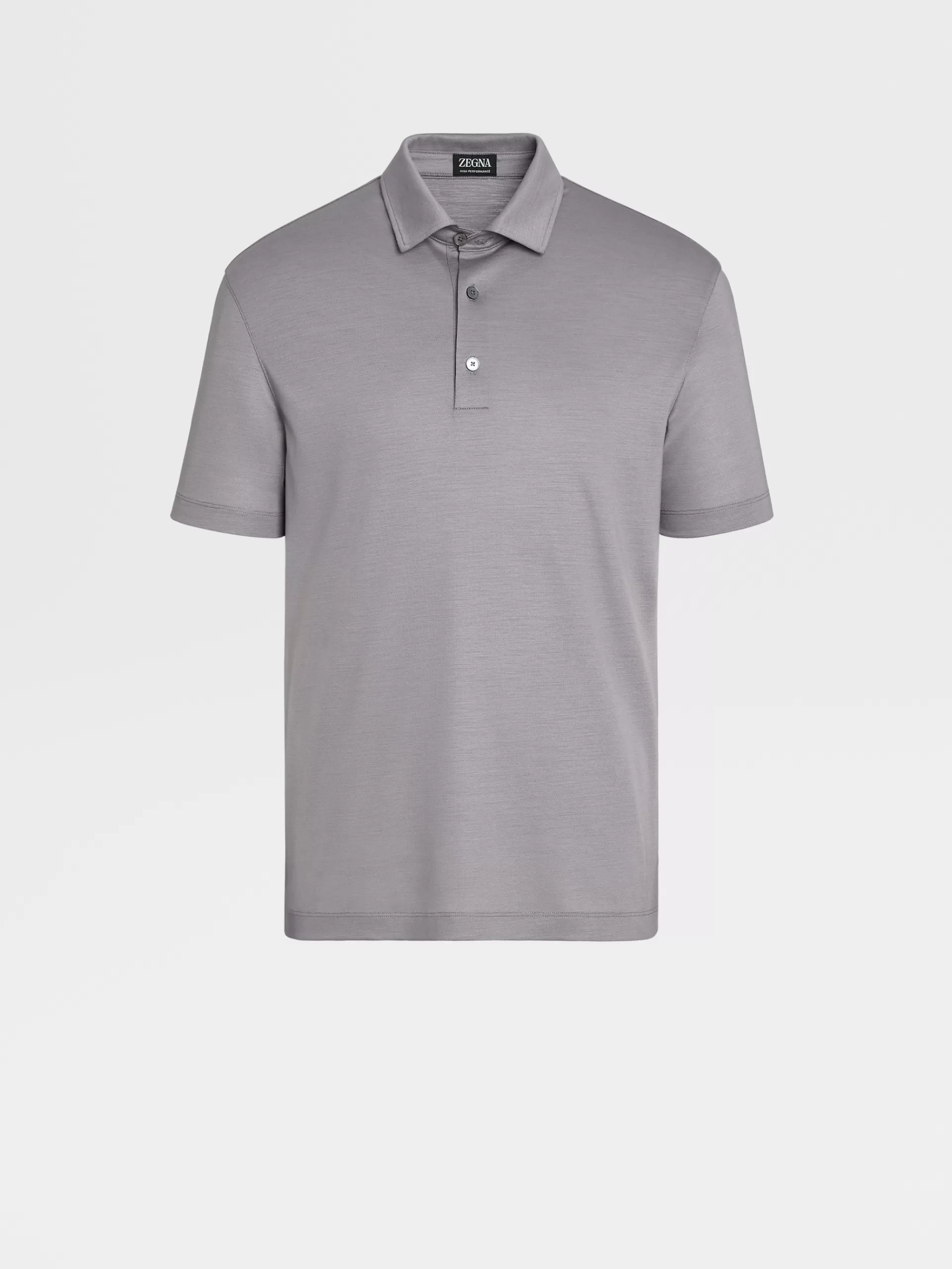 ZEGNA Polos^Polo De Manga Curta Em La High Performance™ Cinza Mesclado Cinzento-Mesclado