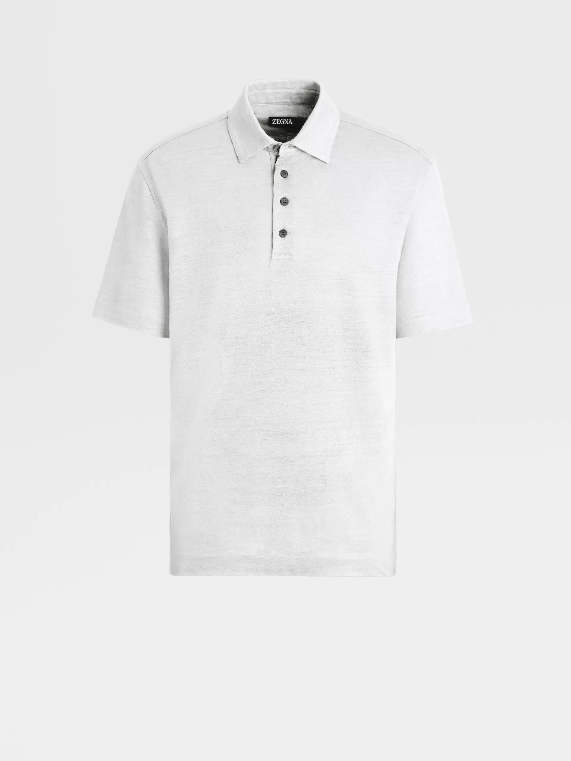 ZEGNA Polos^Polo De Manga Curta Em Linho Puro Branco