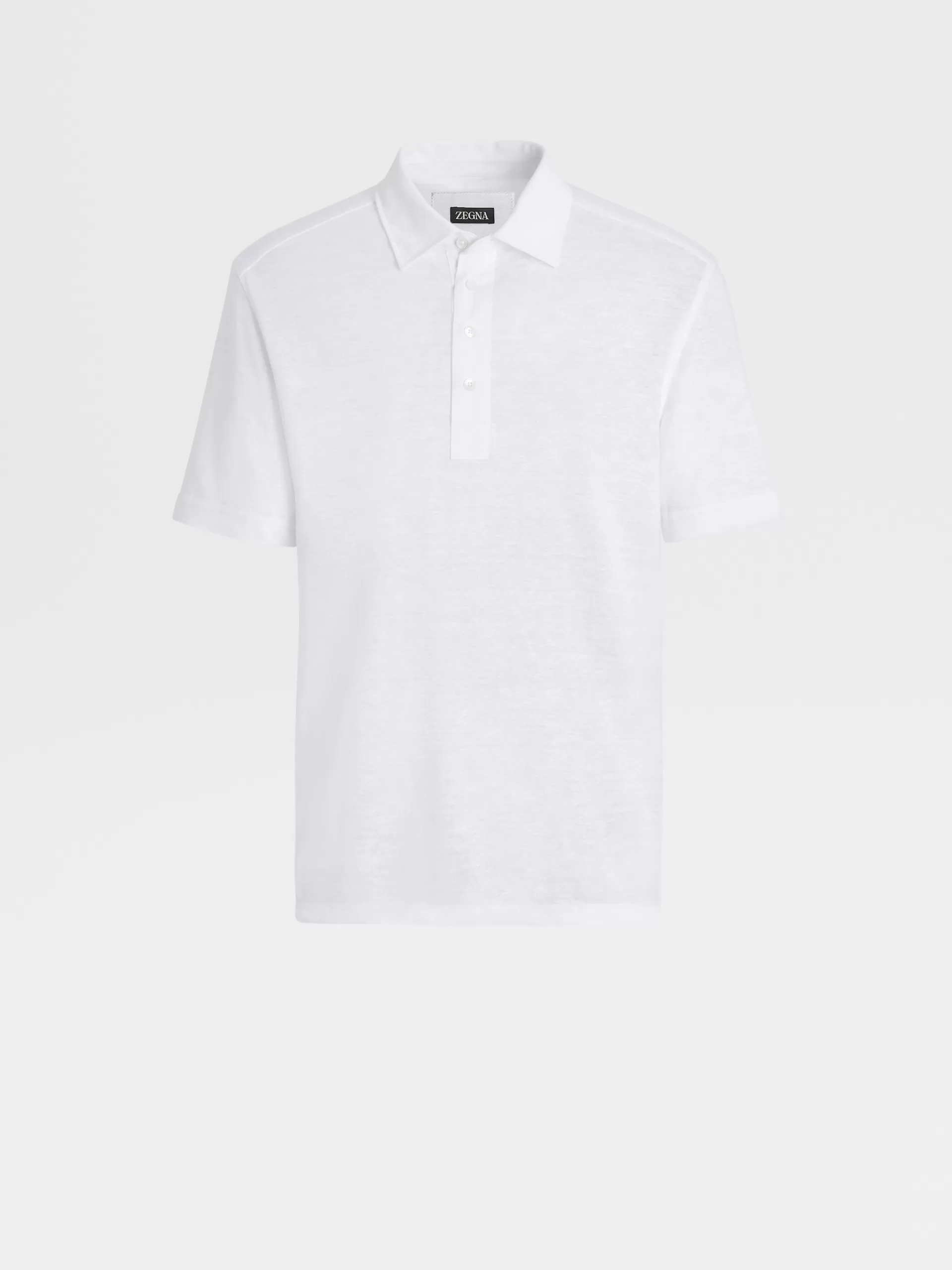 ZEGNA Polos^Polo De Manga Curta Em Linho Puro Branco