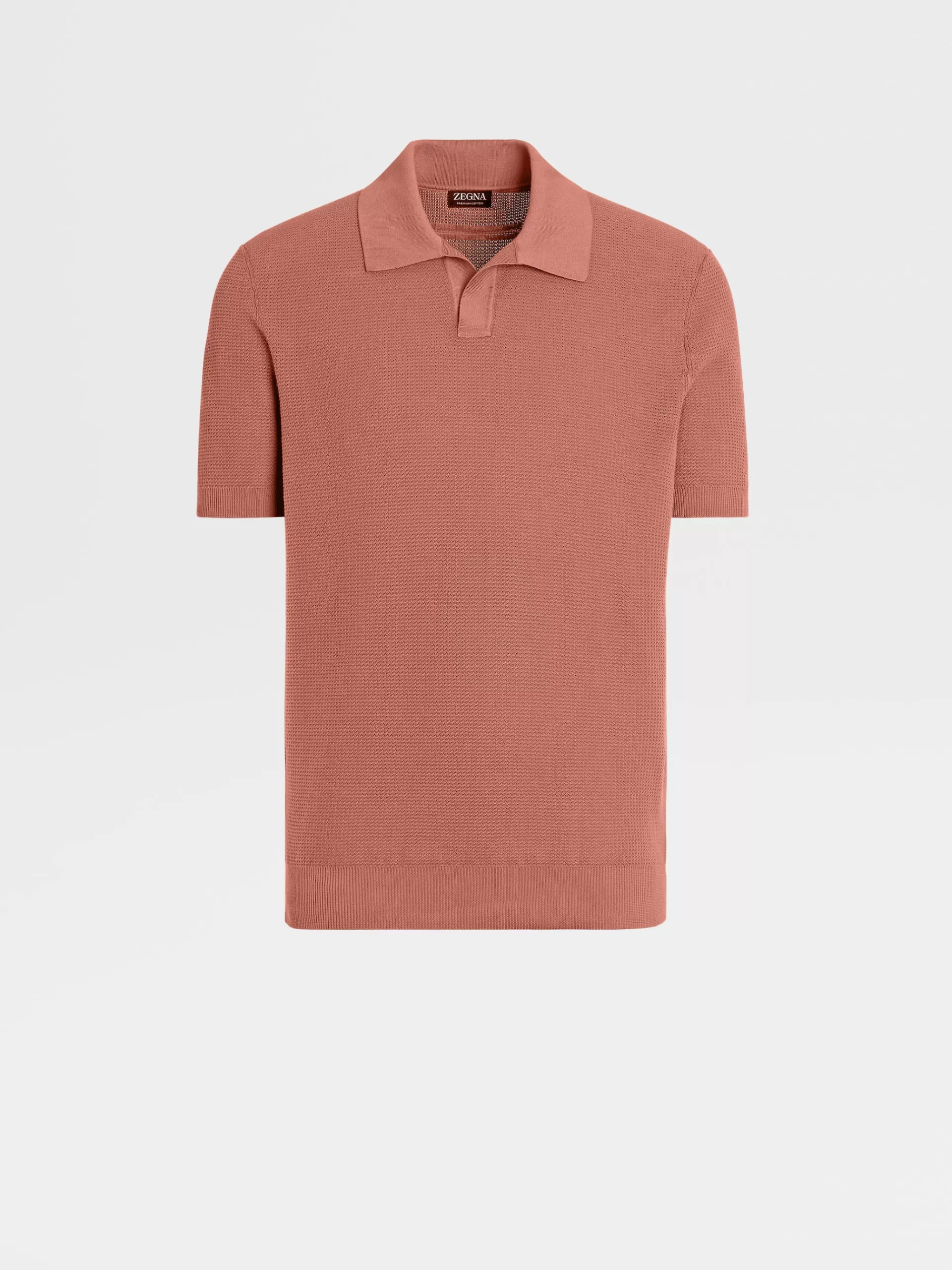 ZEGNA Malhas^Polo De Manga Curta Em Malha Jacquard Premium Cotton Bordo-Claro