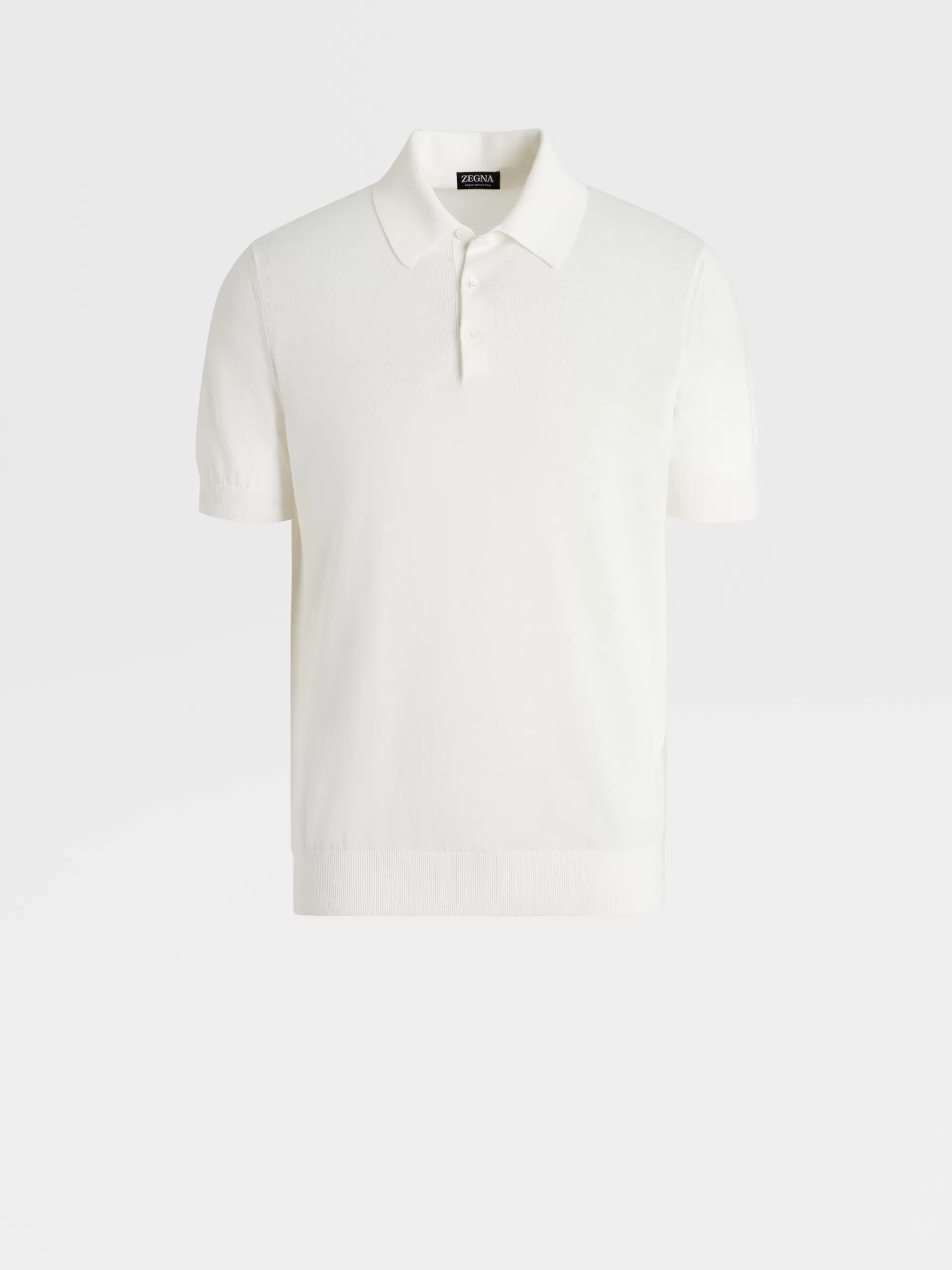 ZEGNA Polos^Polo De Manga Curta Em Malha Premium Cotton Branco