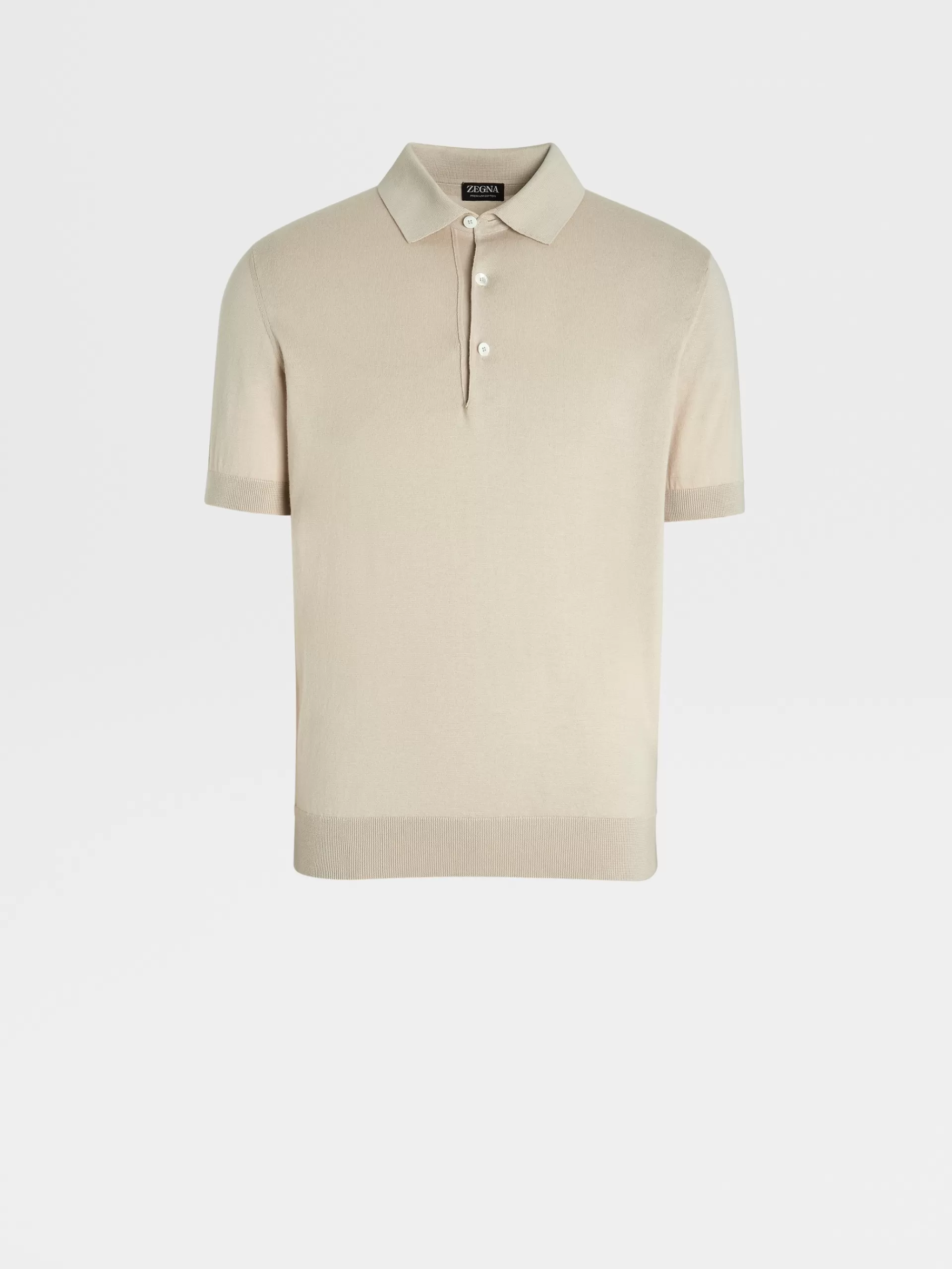 ZEGNA Polos^Polo Em Premium Cotton Bege-Claro