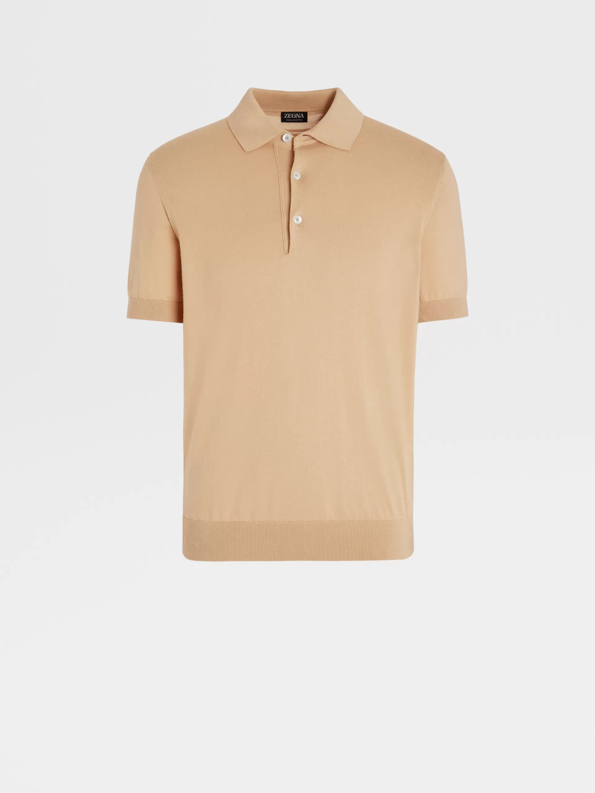 ZEGNA Polos^Polo Em Premium Cotton Cor De Pessego