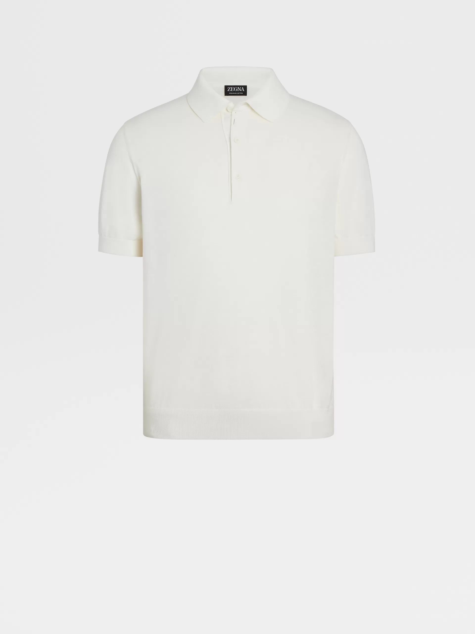 ZEGNA Polos^Polo Em Premium Cotton Branco