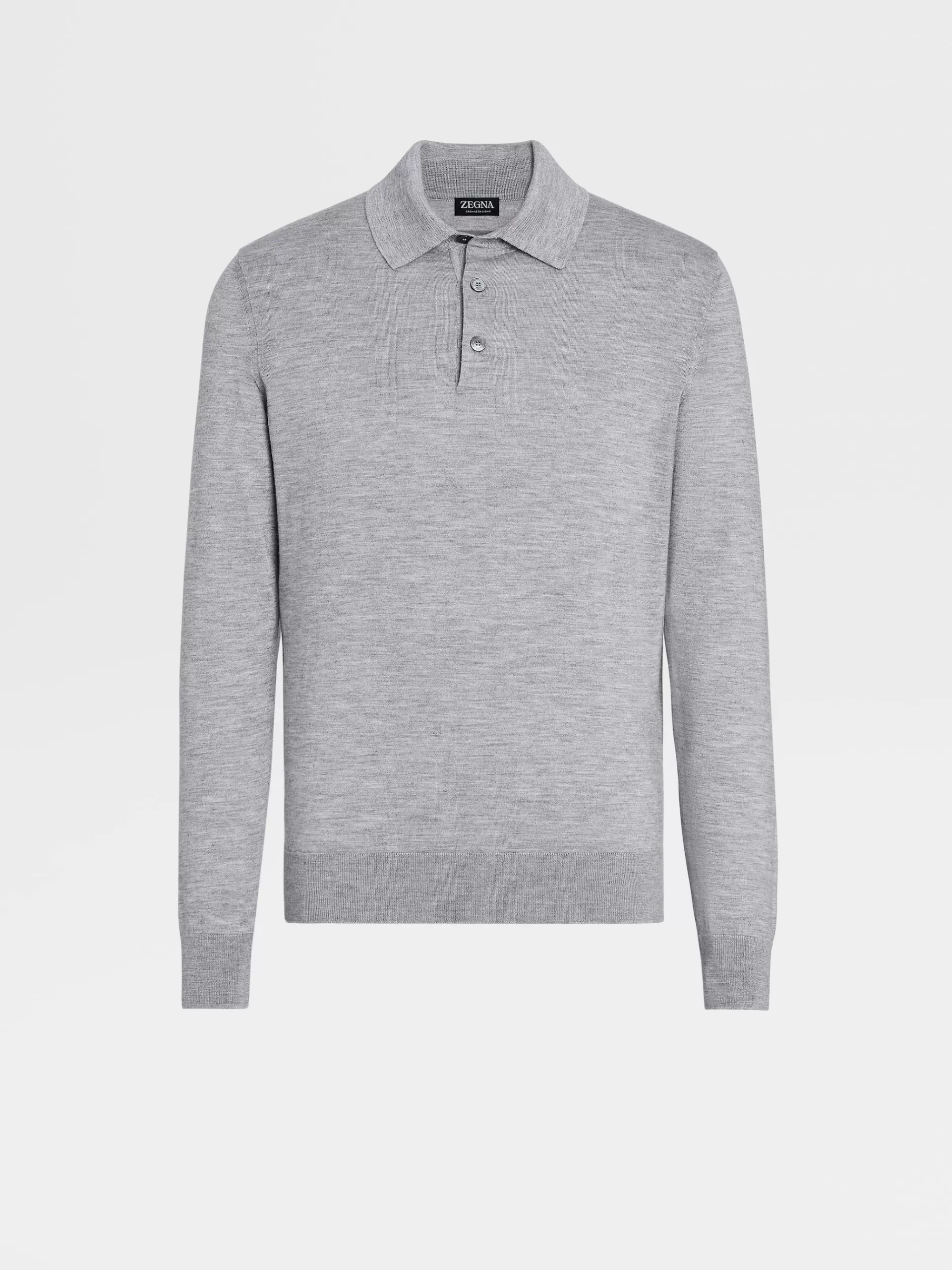 ZEGNA Polos^Polo Ligeira Cashseta Cinzento Mesclado