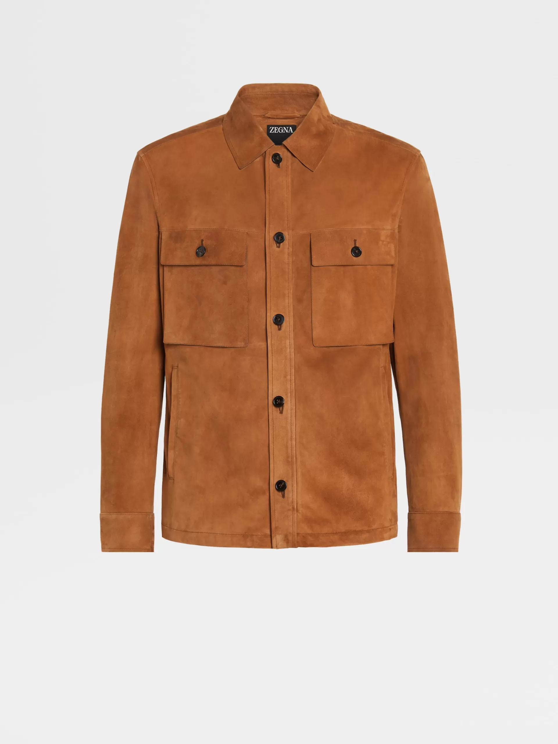ZEGNA Sobrecamisas E Casacos Chore^Sobrecamisa Em Camurca Leve Cor Vicunha